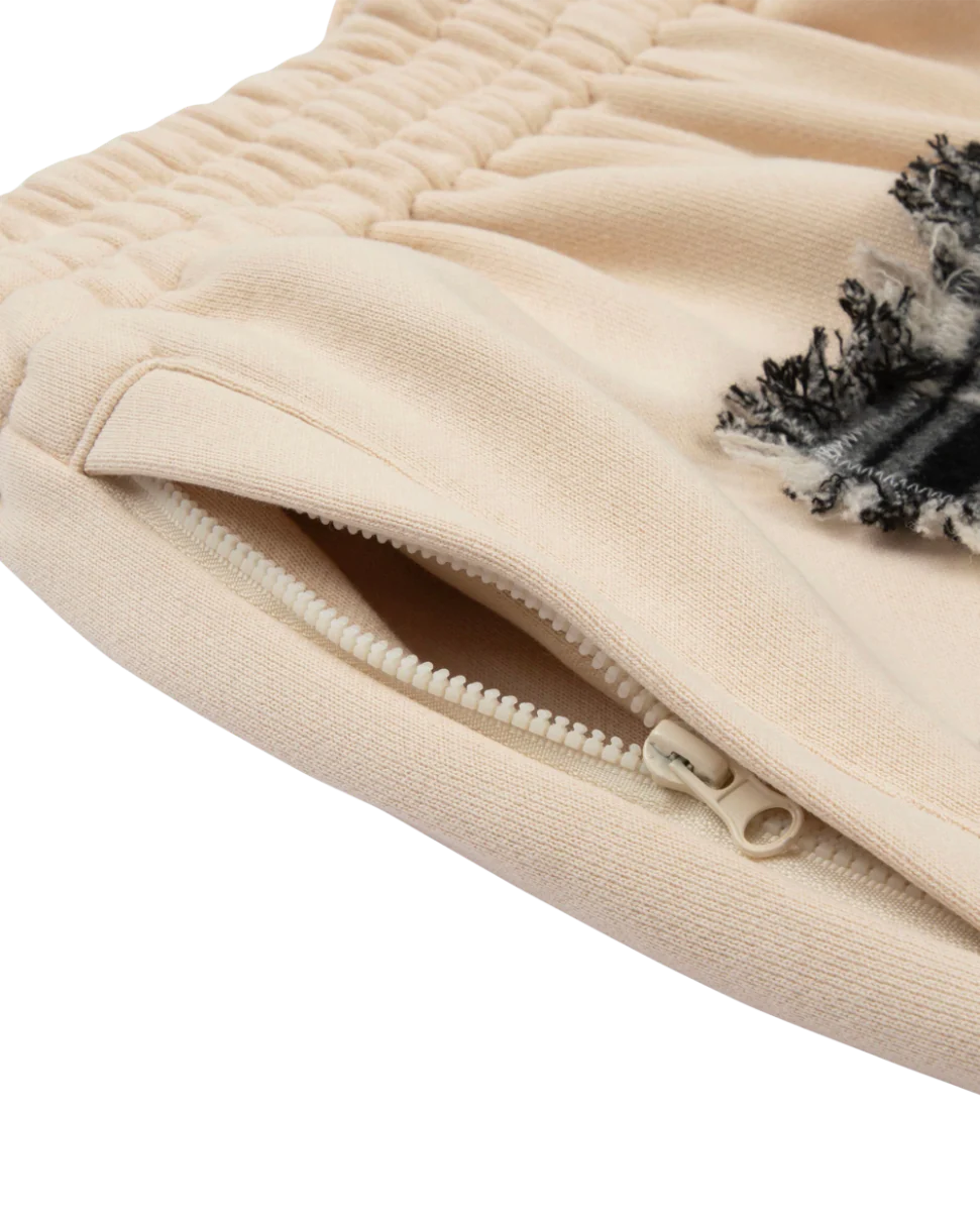 CREAM PATCHED TERRY SWEATS - Image 5