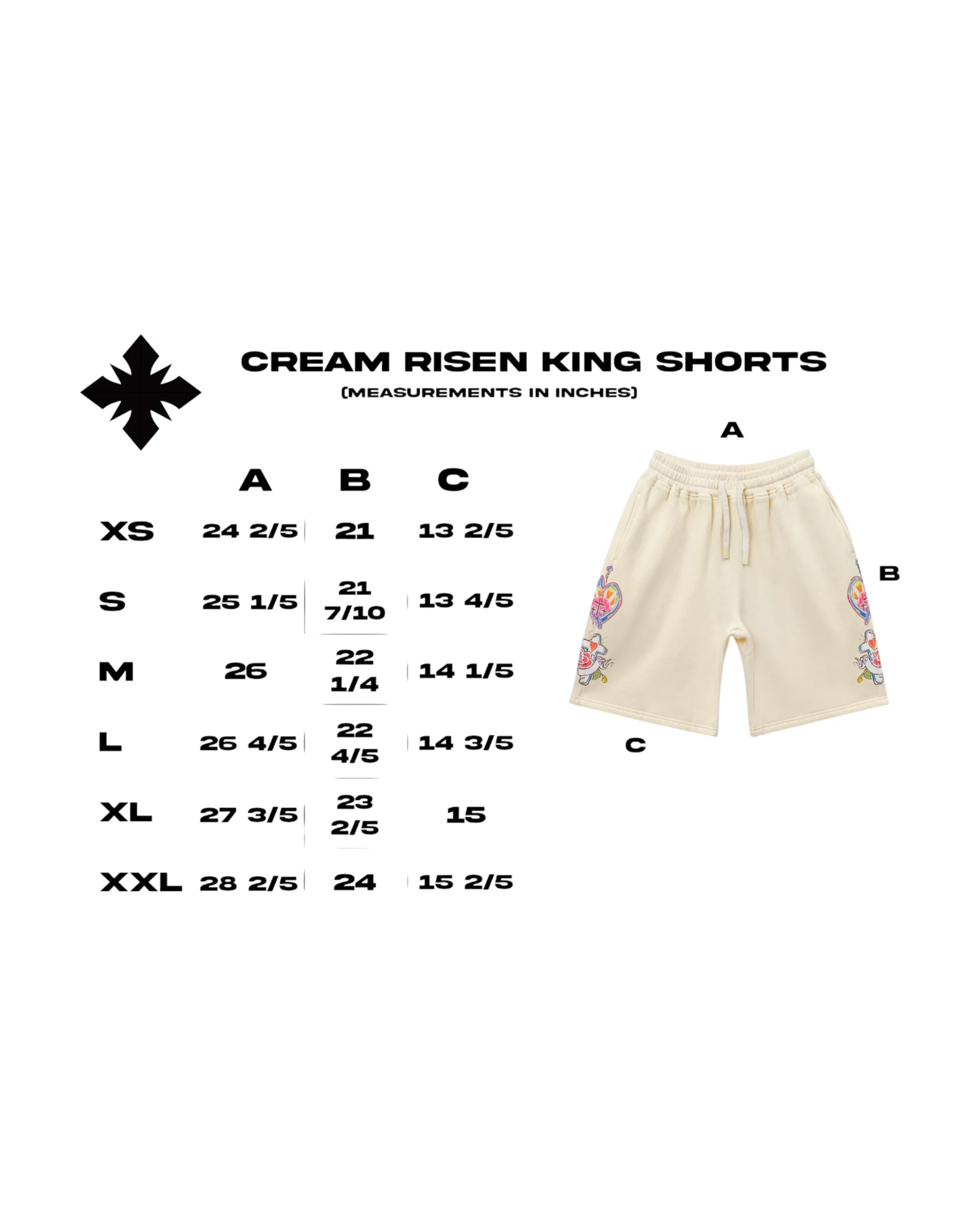 Cream Risen King Shorts - Image 3