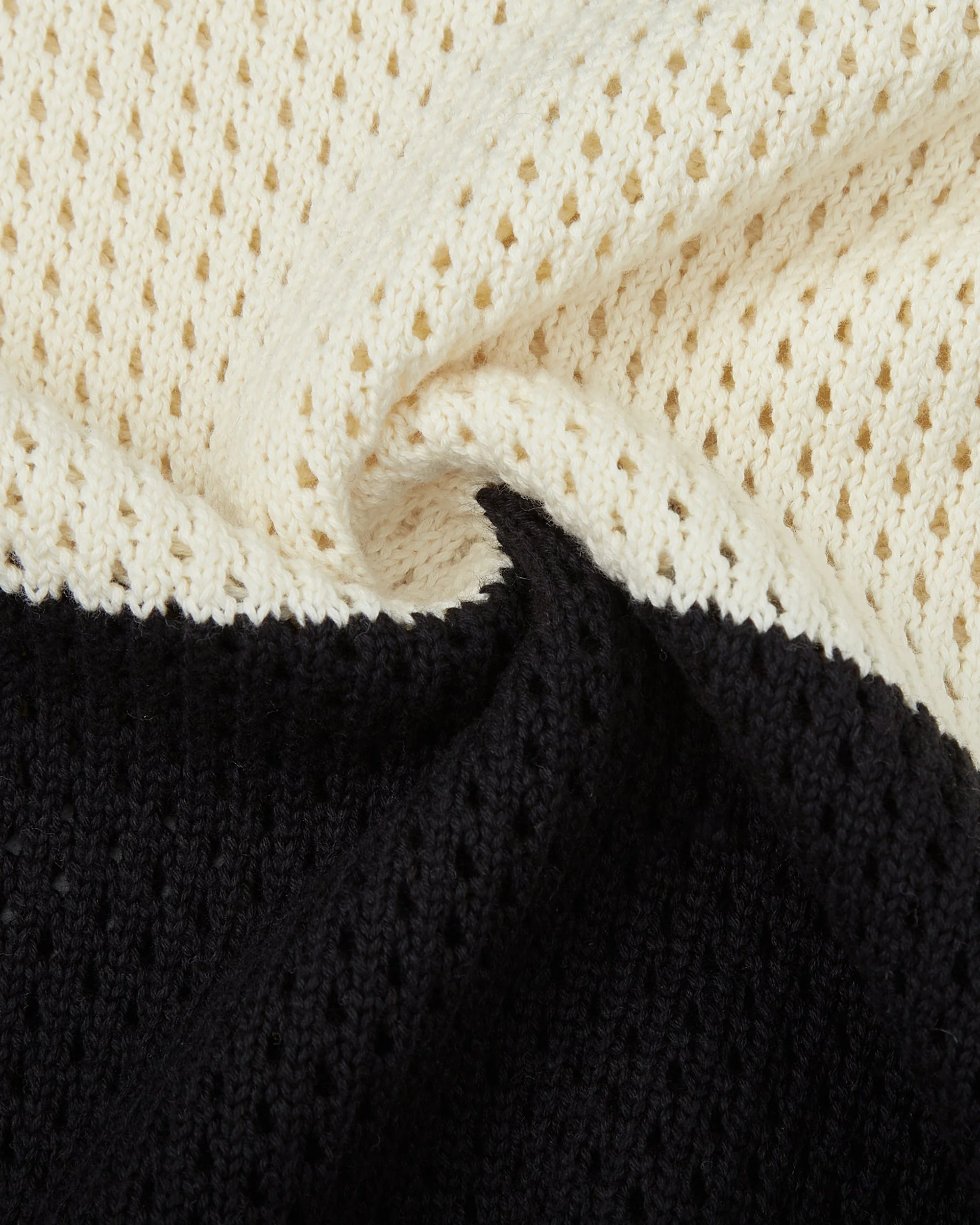 Crochet Knit Polo (Cream / Black) - Image 11