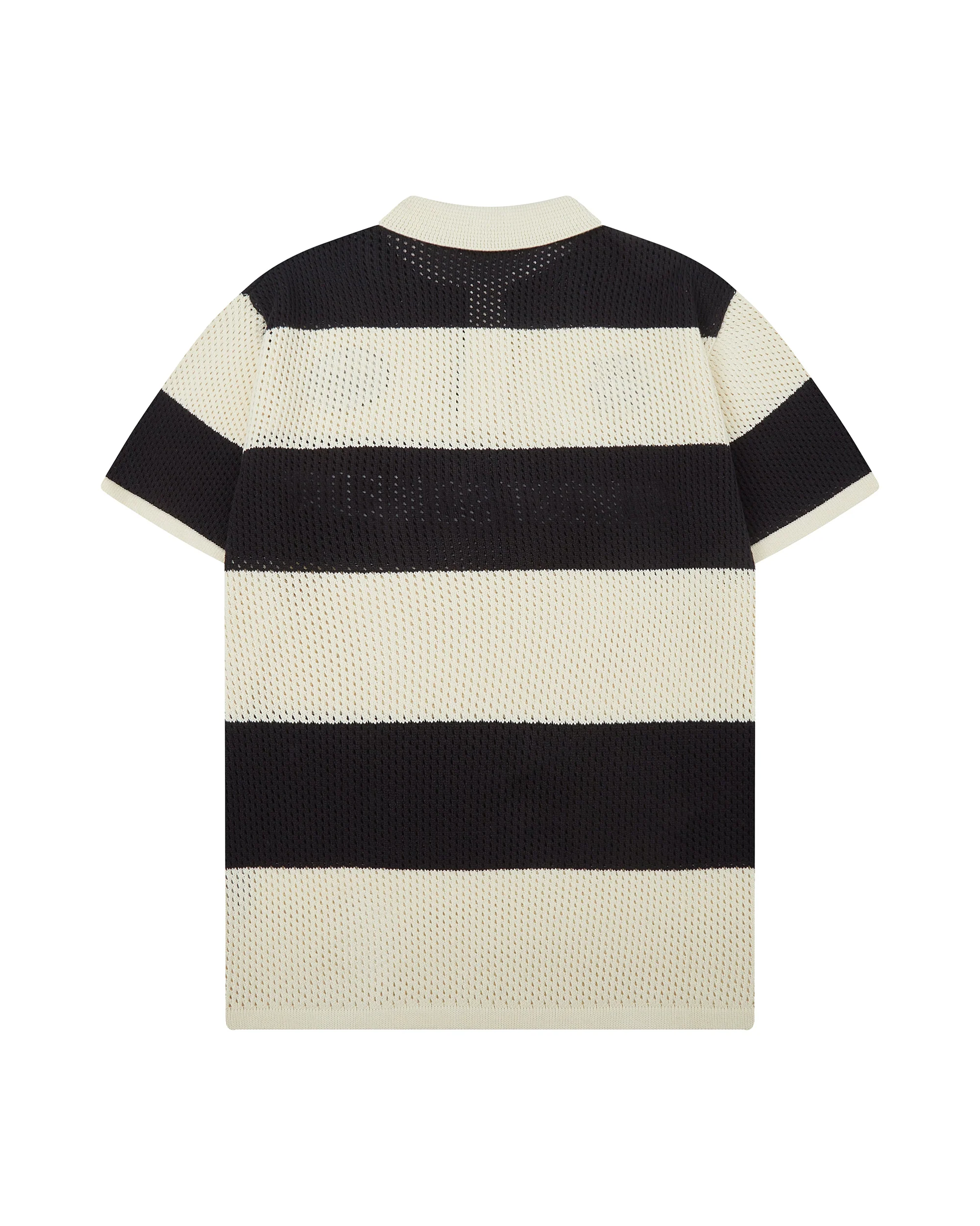 Crochet Knit Polo (Cream / Black) - Image 3