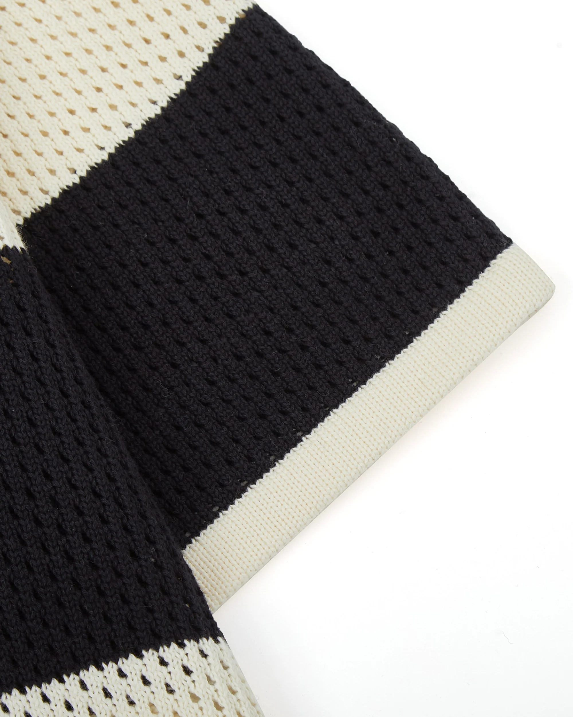 Crochet Knit Polo (Cream / Black) - Image 9