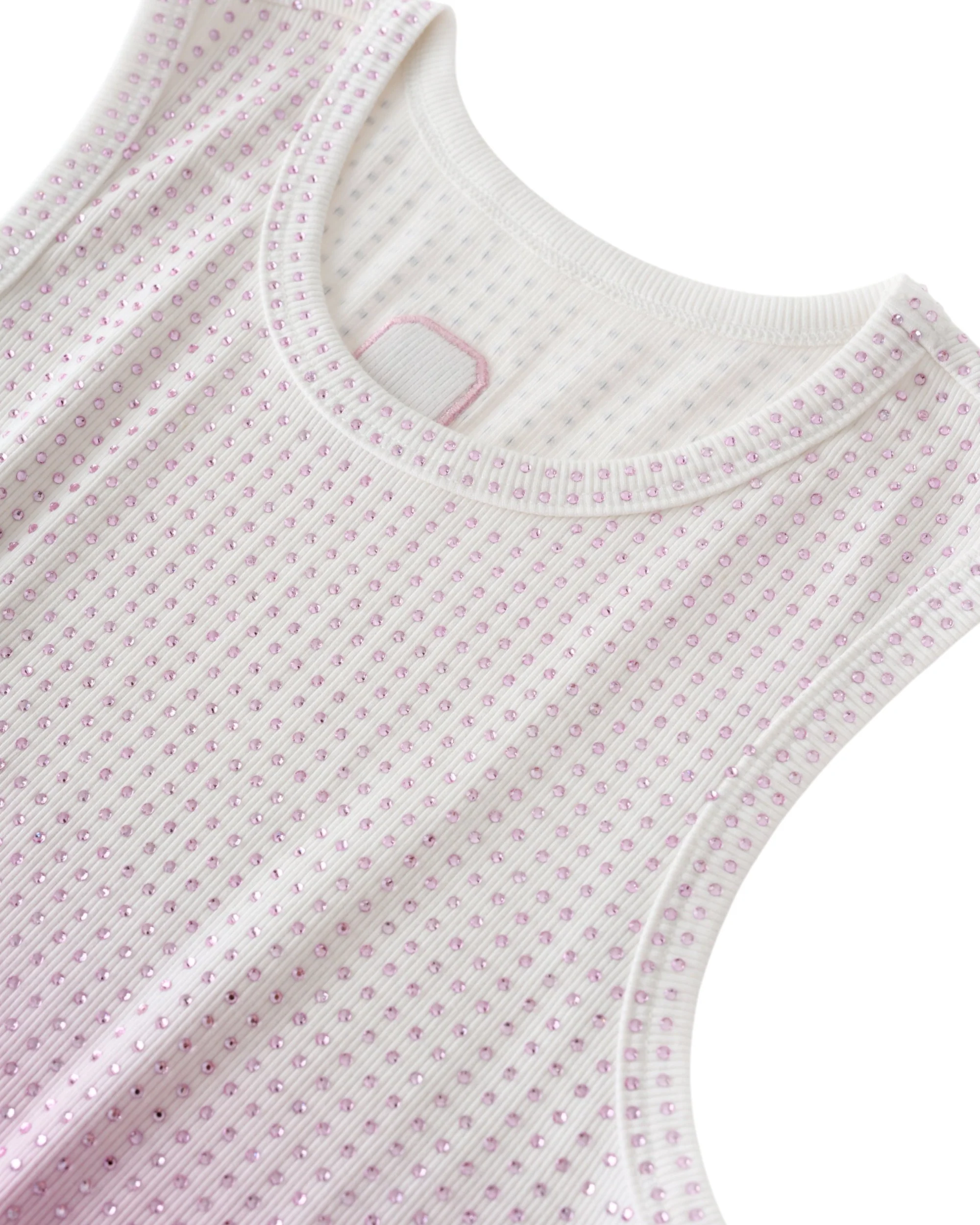 Cropped Stardust Pink Diamond Tank - Image 3