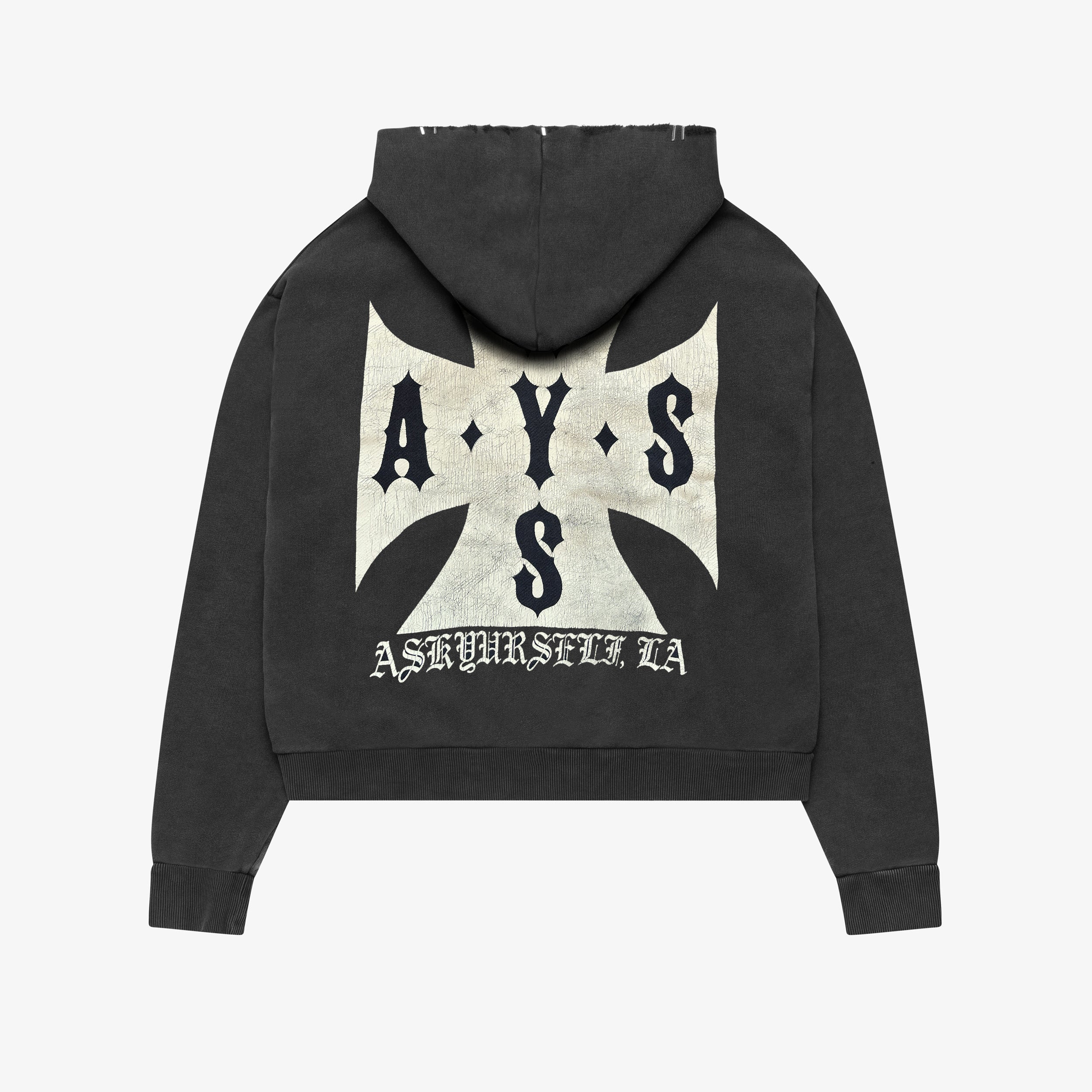 CROPPED VINTAGE CROSS ZIP HOODIE - Image 10