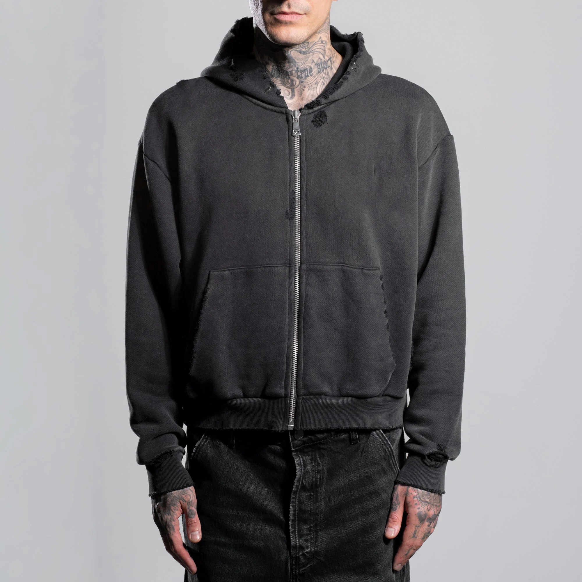 CROPPED VINTAGE ZIP HOODIE - Image 2