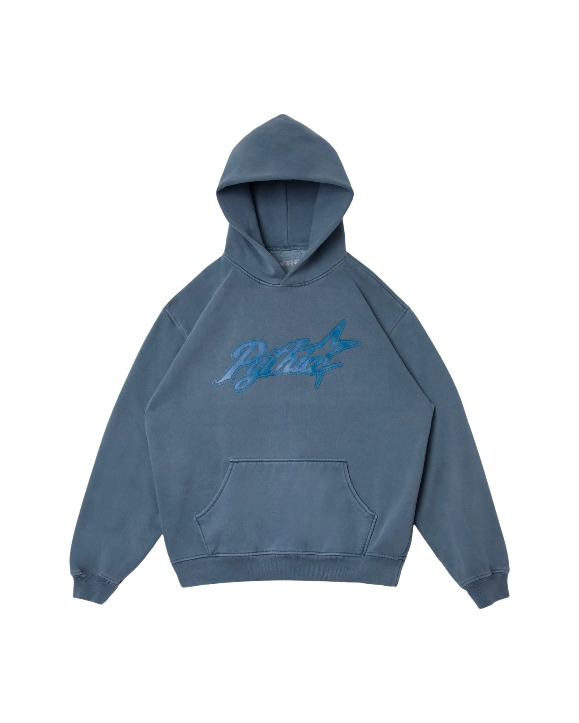 CURSIVE LOGO HOODIE - WASHED BLUE