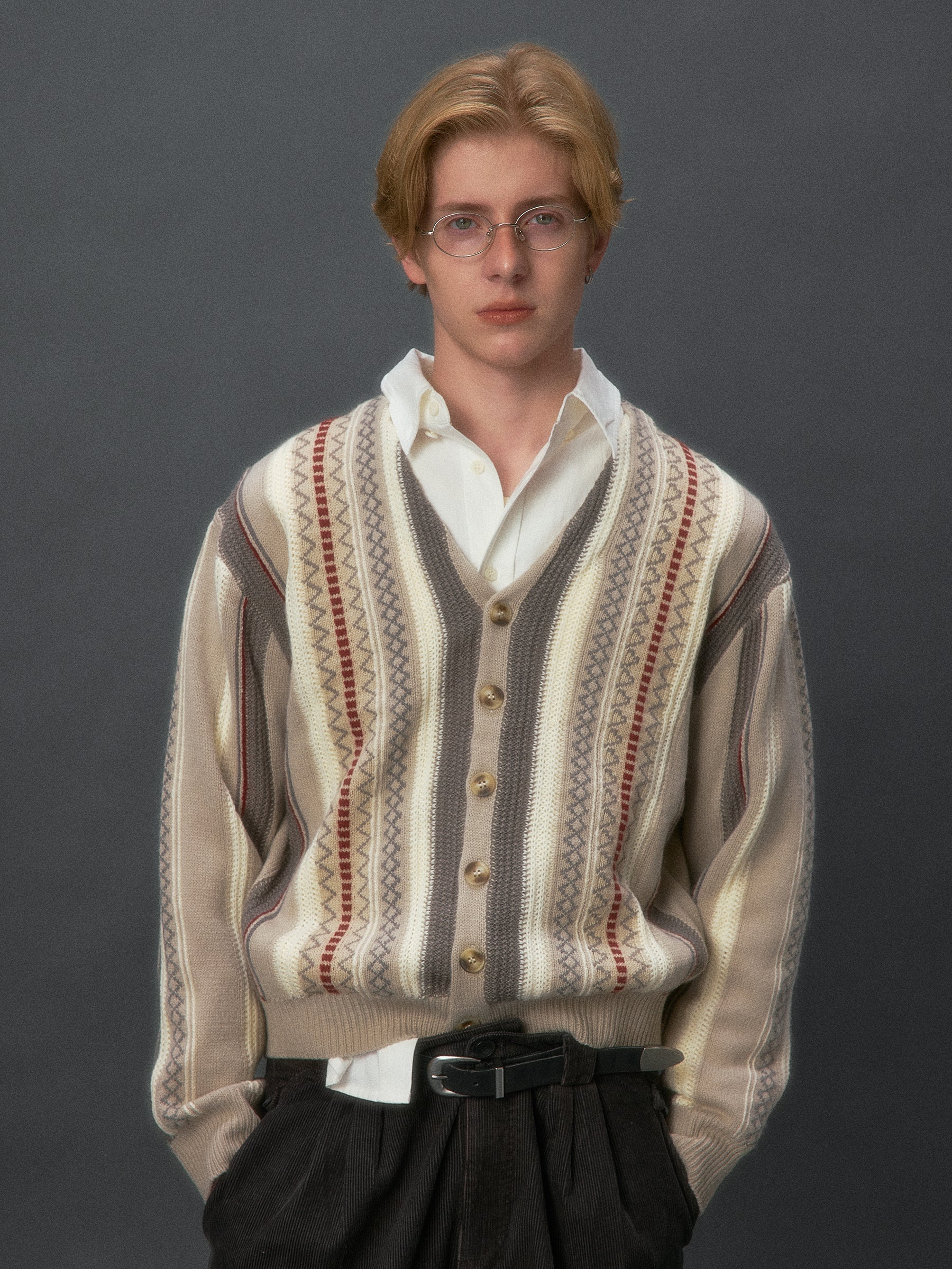 Dad's Striped Knit Cardigan - Image 3