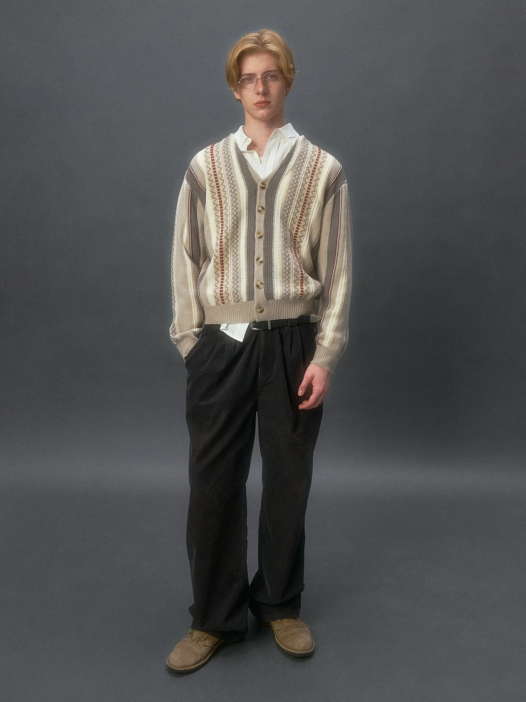 Dad's Striped Knit Cardigan - Image 4