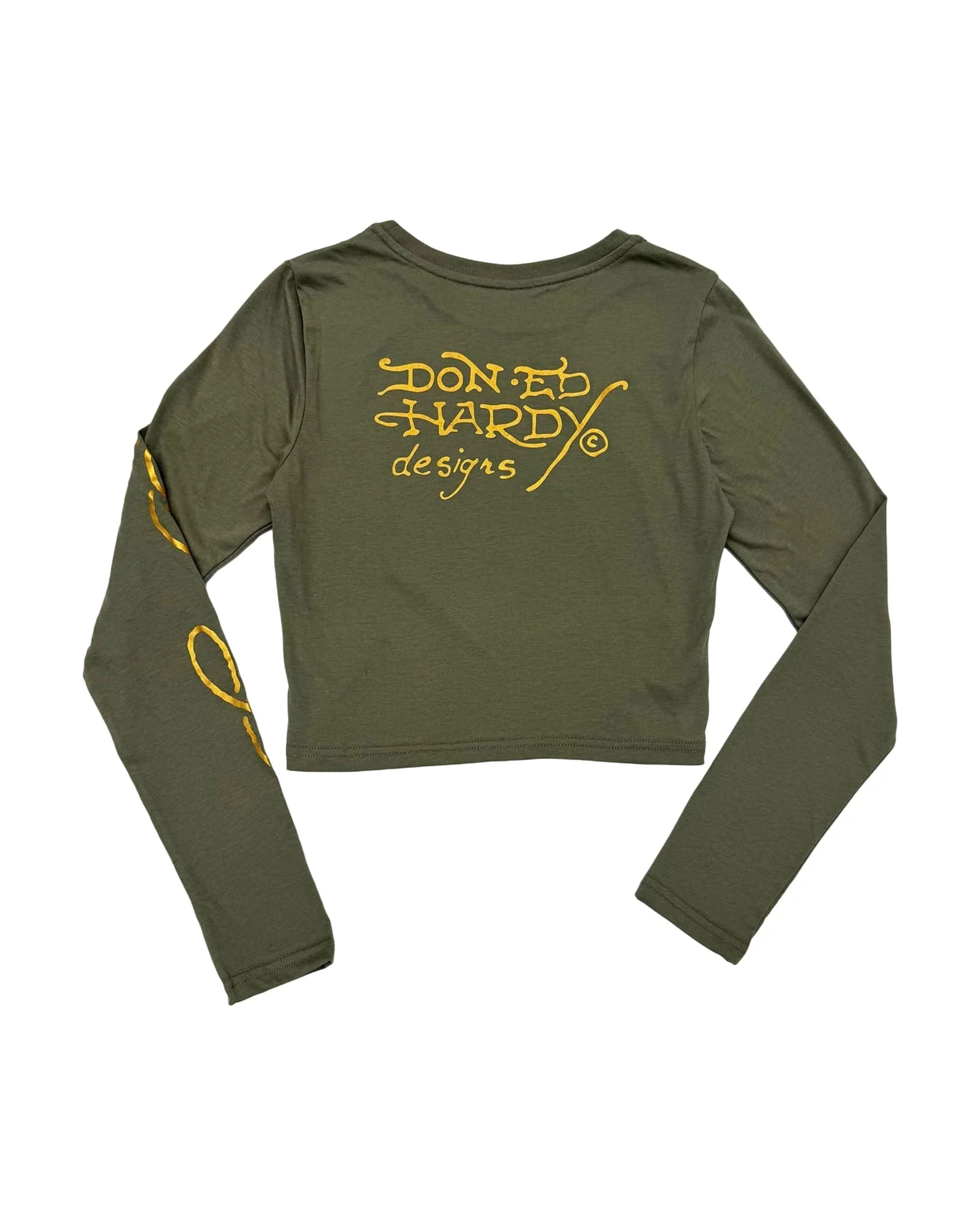 Dagger Heart Rhinestone L/S Crop Tee - Image 2