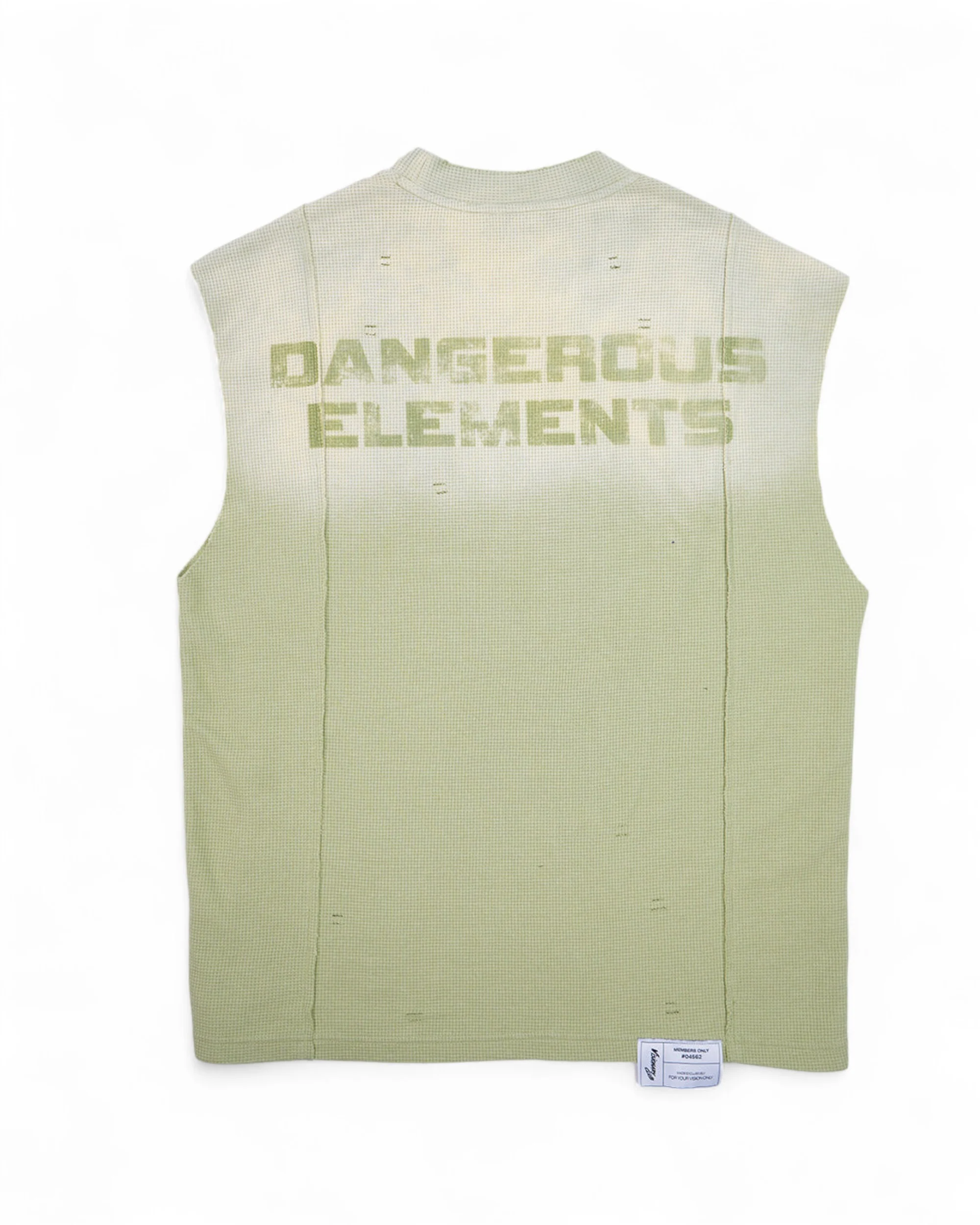 "DANGEROUS ELEMENTS" FADE SLEEVELESS TANK ( LIME GREEN ) - Image 2