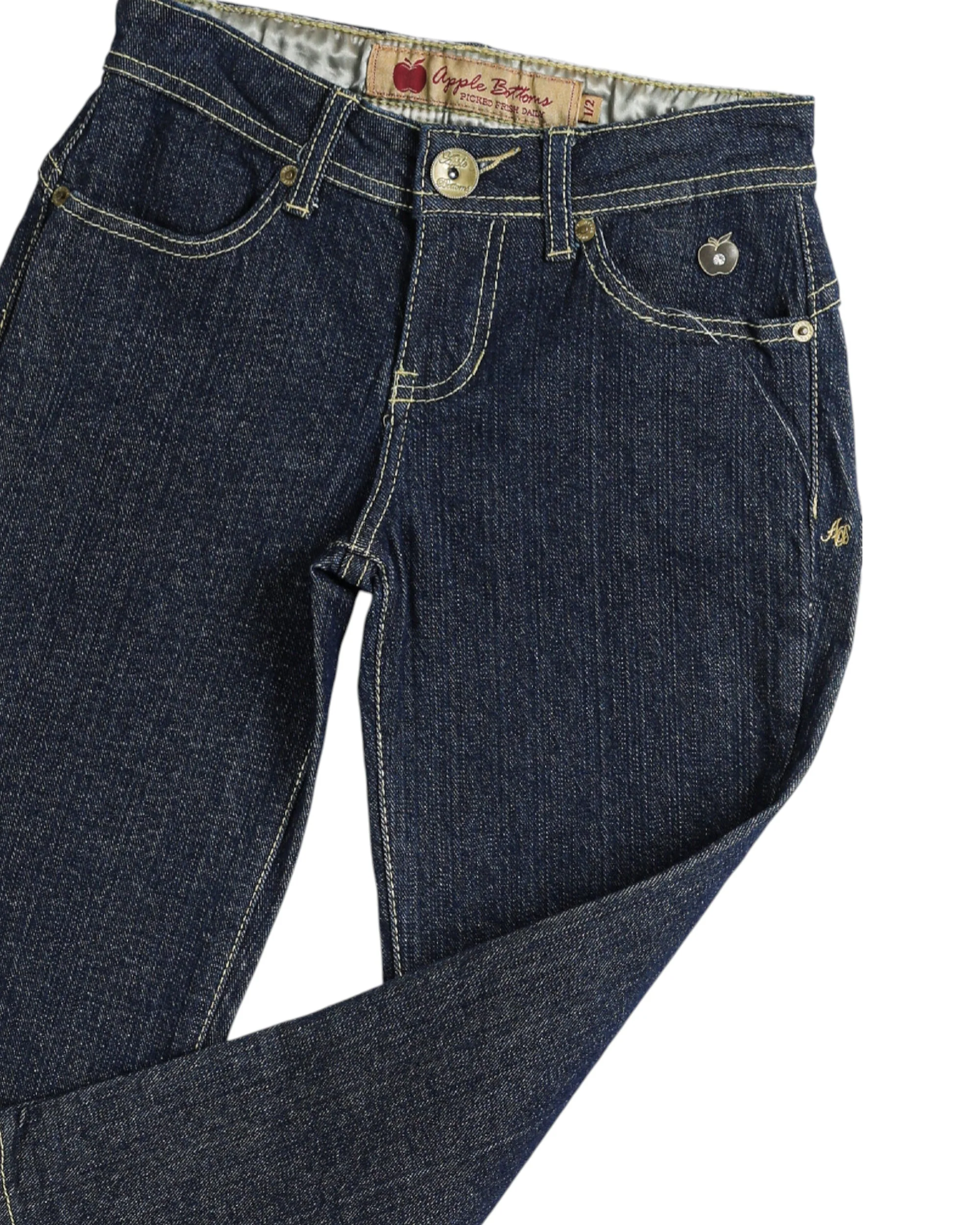 Deadstock Apple Bottom Classic Dark Wash Denim Capris - W25, W27 - Image 3