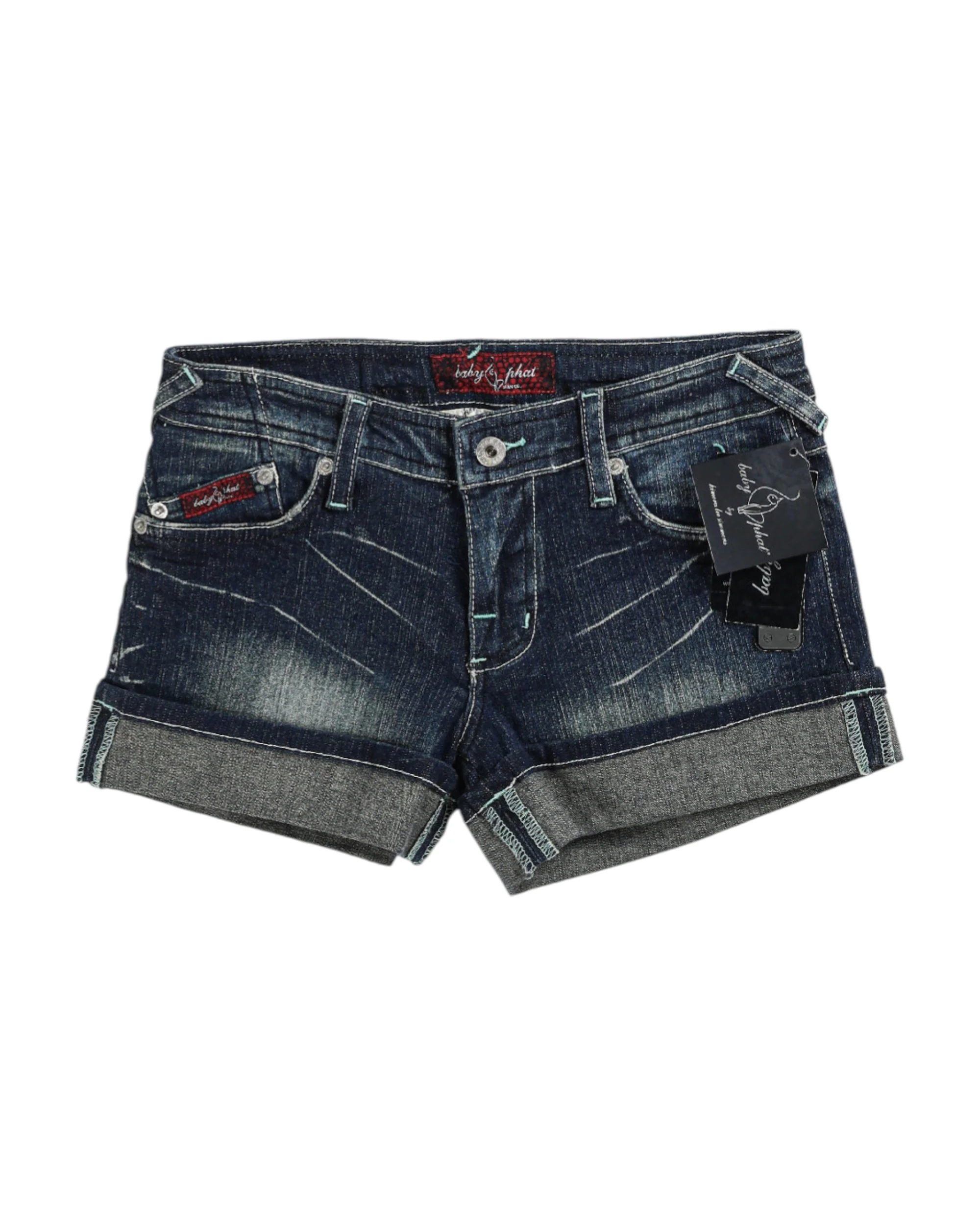 Deadstock Baby Phat Blue Embroidered Denim Shorts - W29, W30