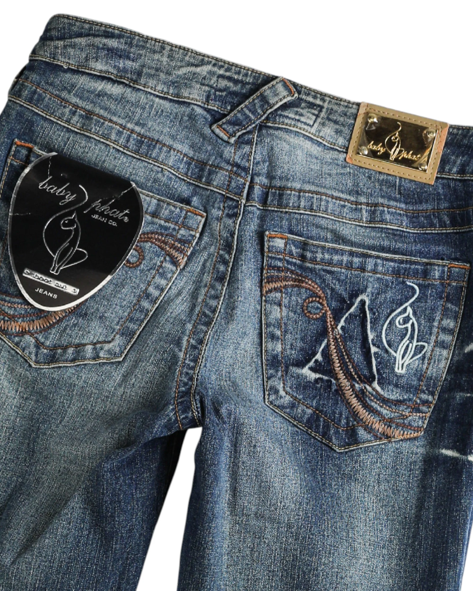 Deadstock Baby Phat Swirl Denim Pants - W29, W30 - Image 4