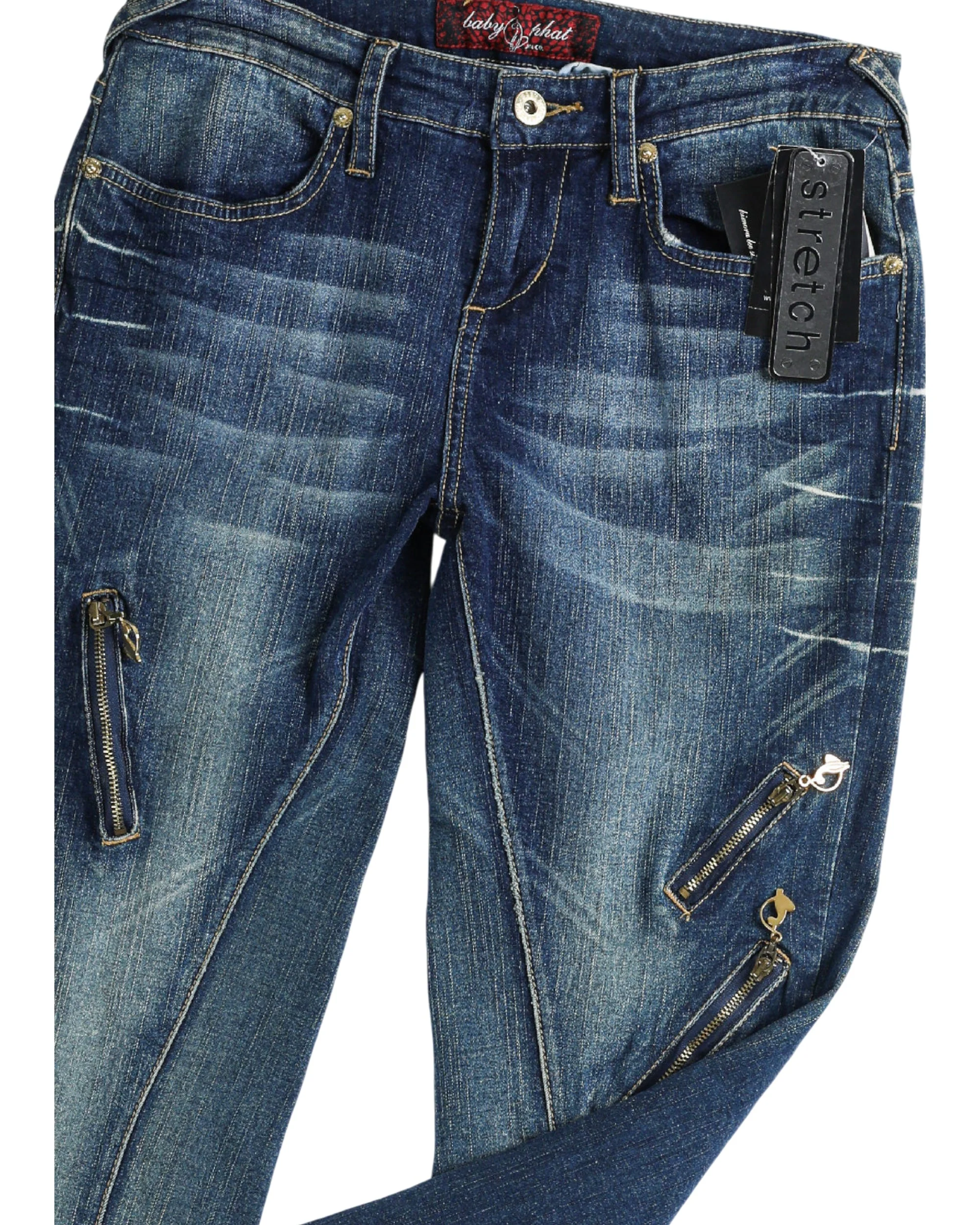 Deadstock Baby Phat Zipper Denim Pants - W28, W29, W30, W31 - Image 3
