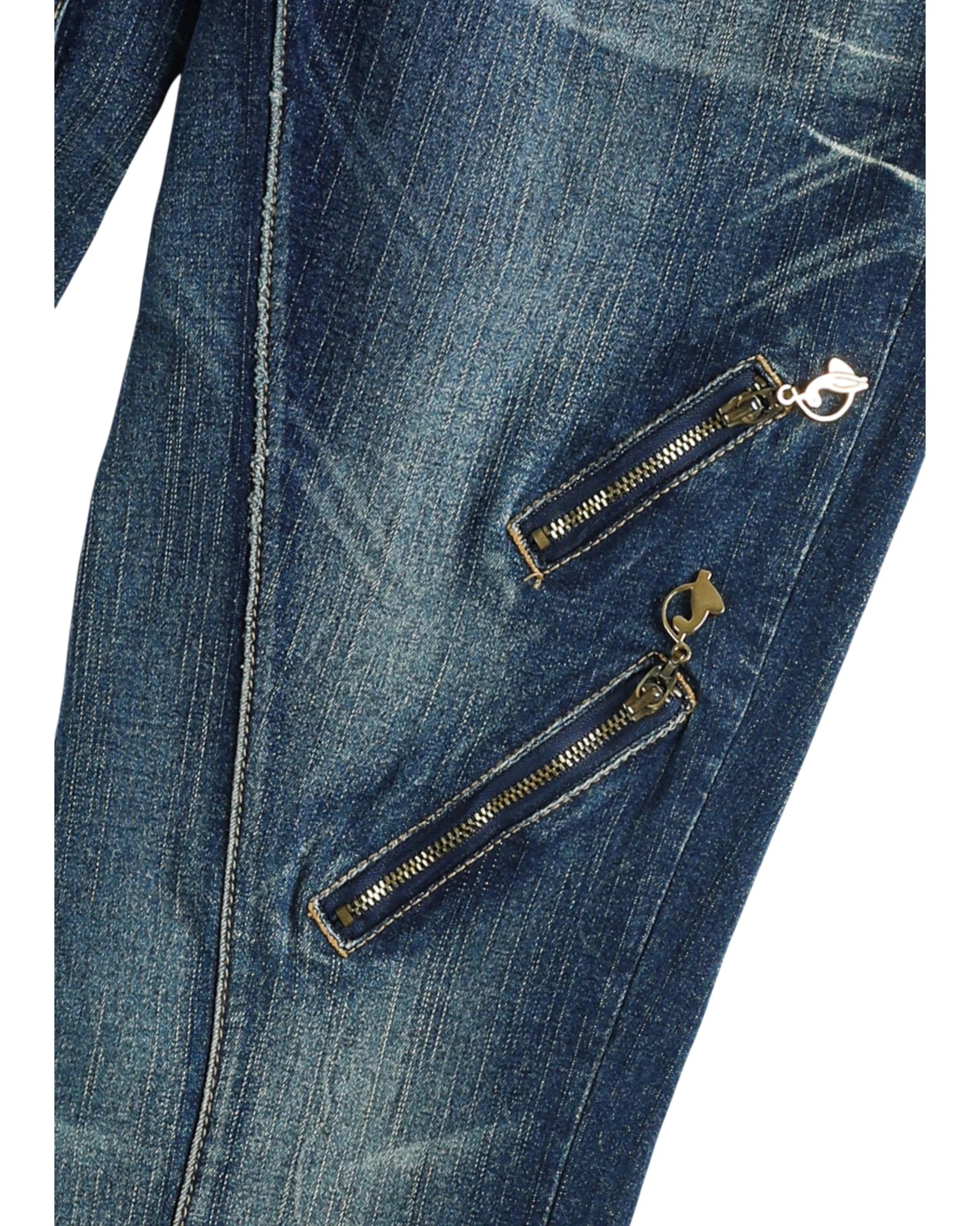 Deadstock Baby Phat Zipper Denim Pants - W28, W29, W30, W31 - Image 4
