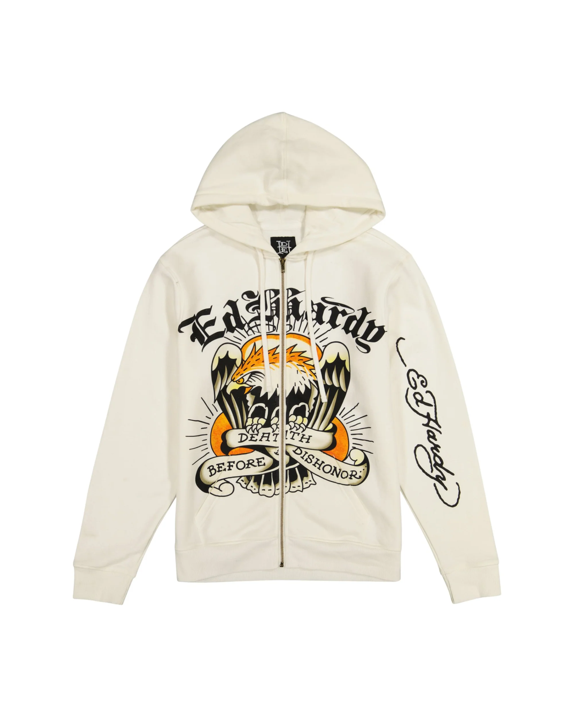 Death Before Dishonor Fleece Zip Front Hoodie