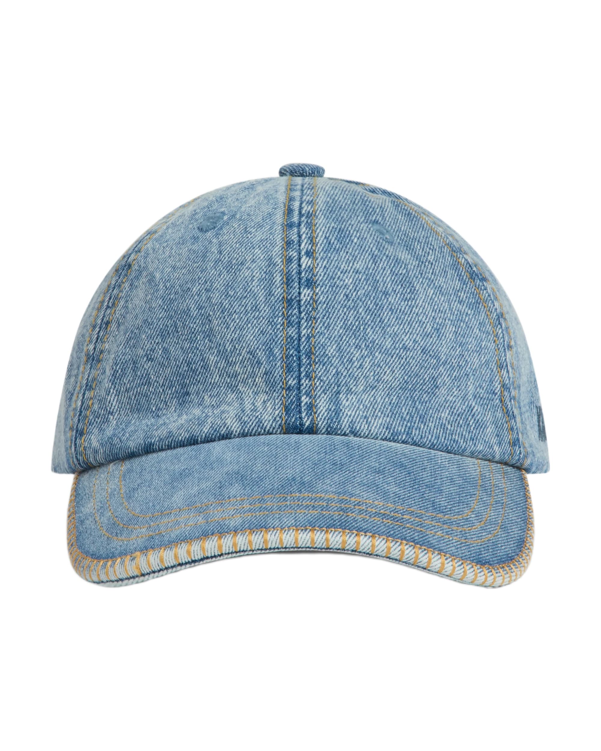 Denim Blanket Stitch Cap - Medium Wash