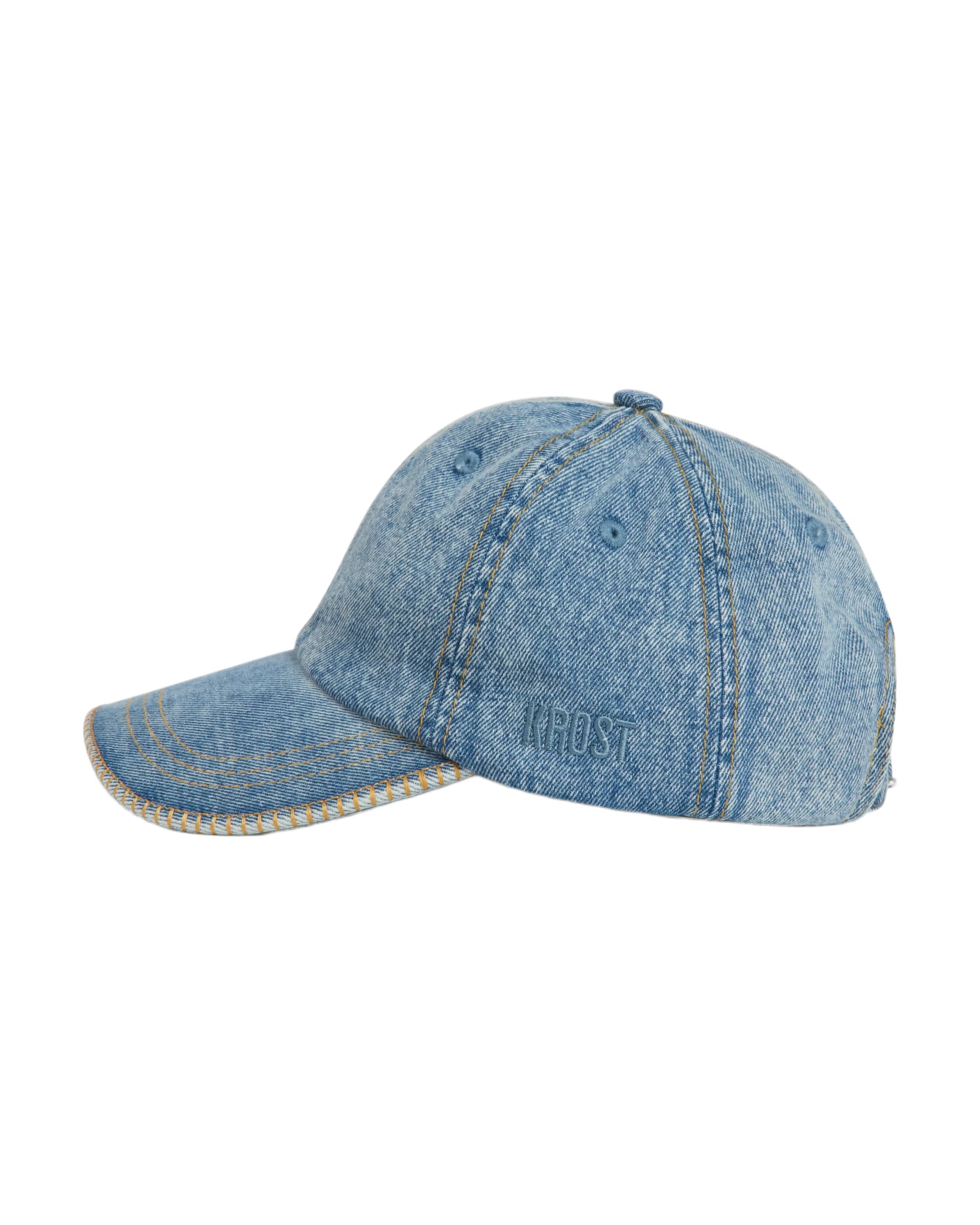 Denim Blanket Stitch Cap - Medium Wash - Image 3