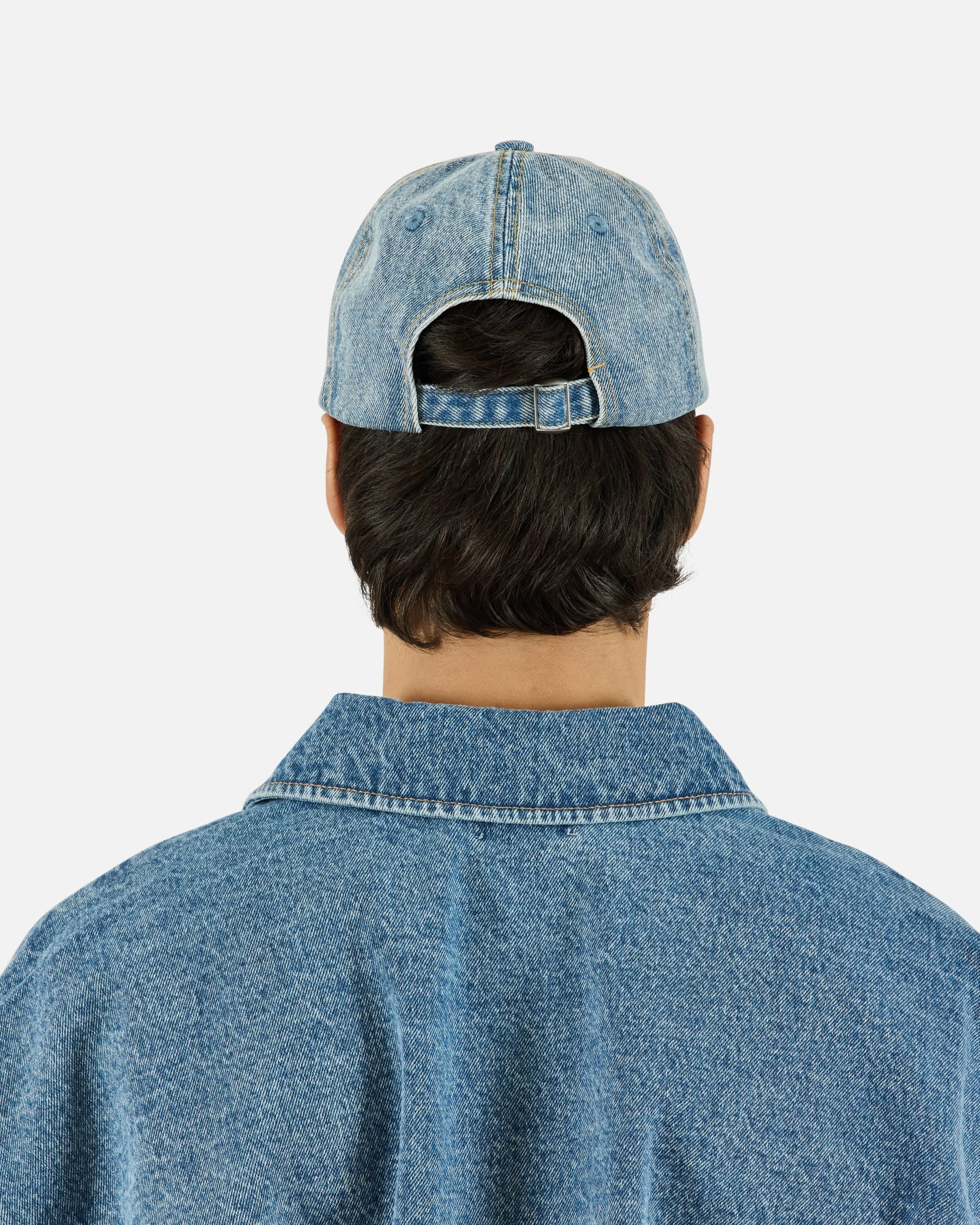 Denim Blanket Stitch Cap - Medium Wash - Image 6