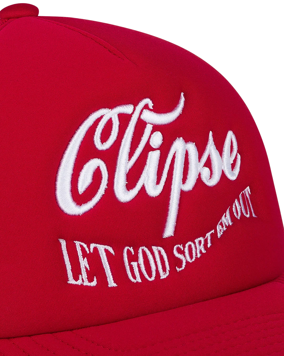 Denim Tears x Clipse Trucker Hat (Red) - Image 3