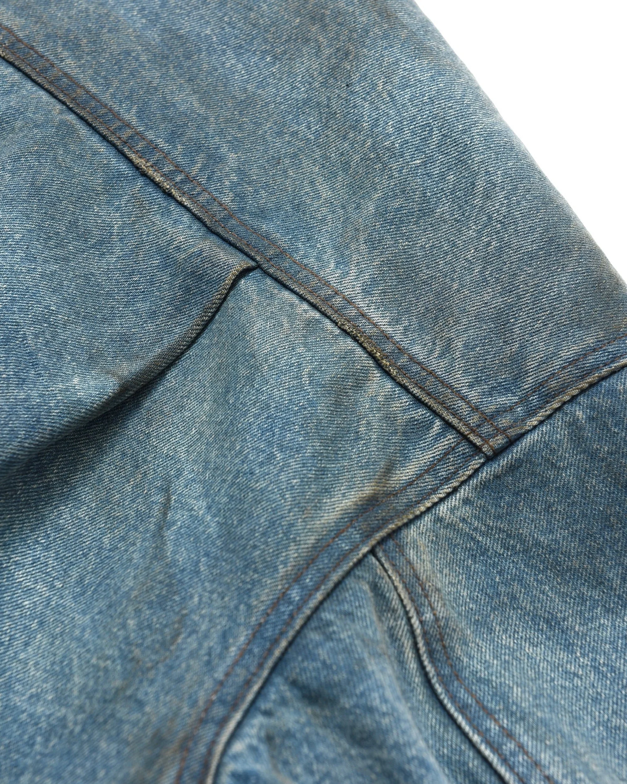 Dirty-Washed Furry Denim Jacket - Image 6
