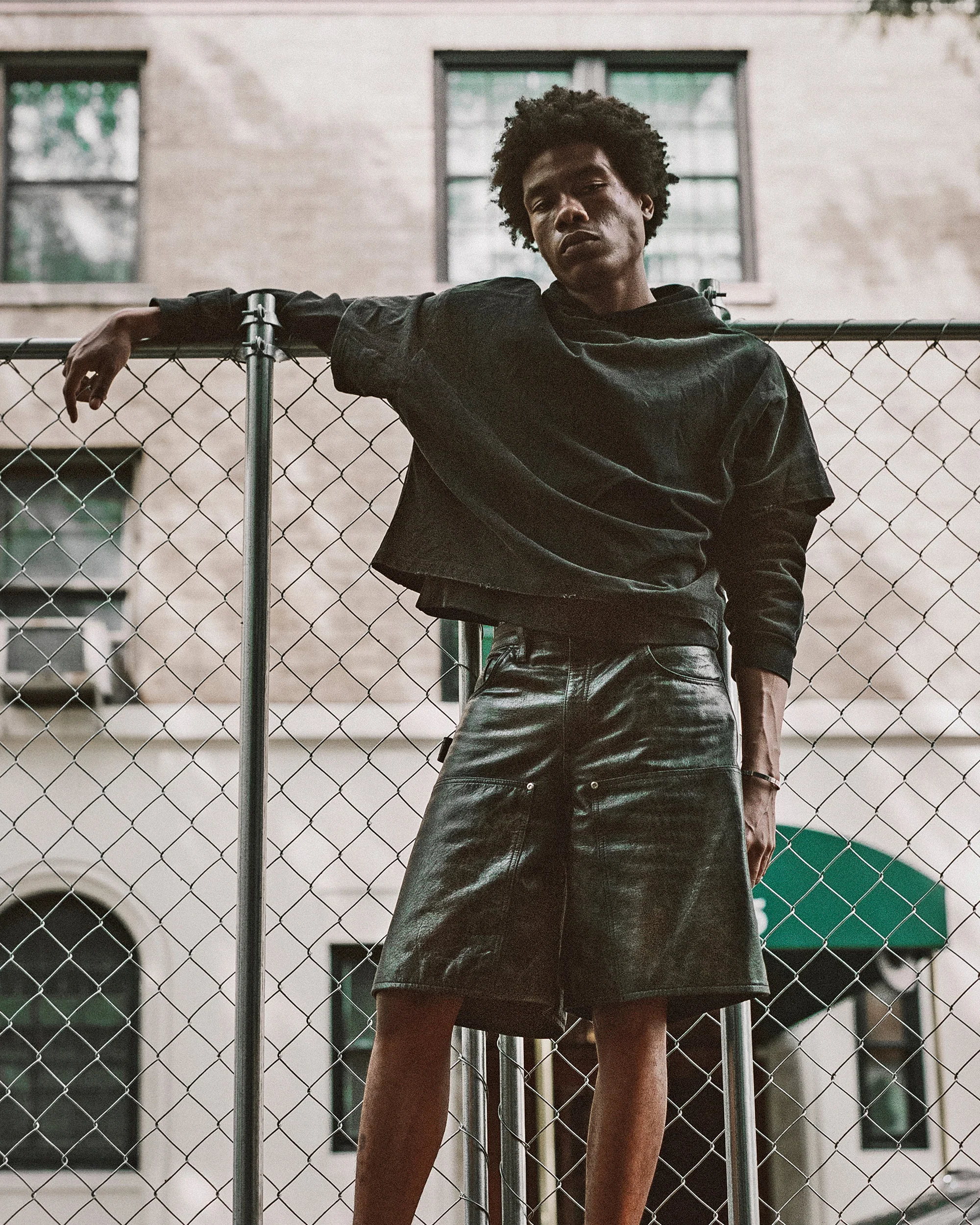 Distressed Genuine Leather Carpenter Shorts - Image 13