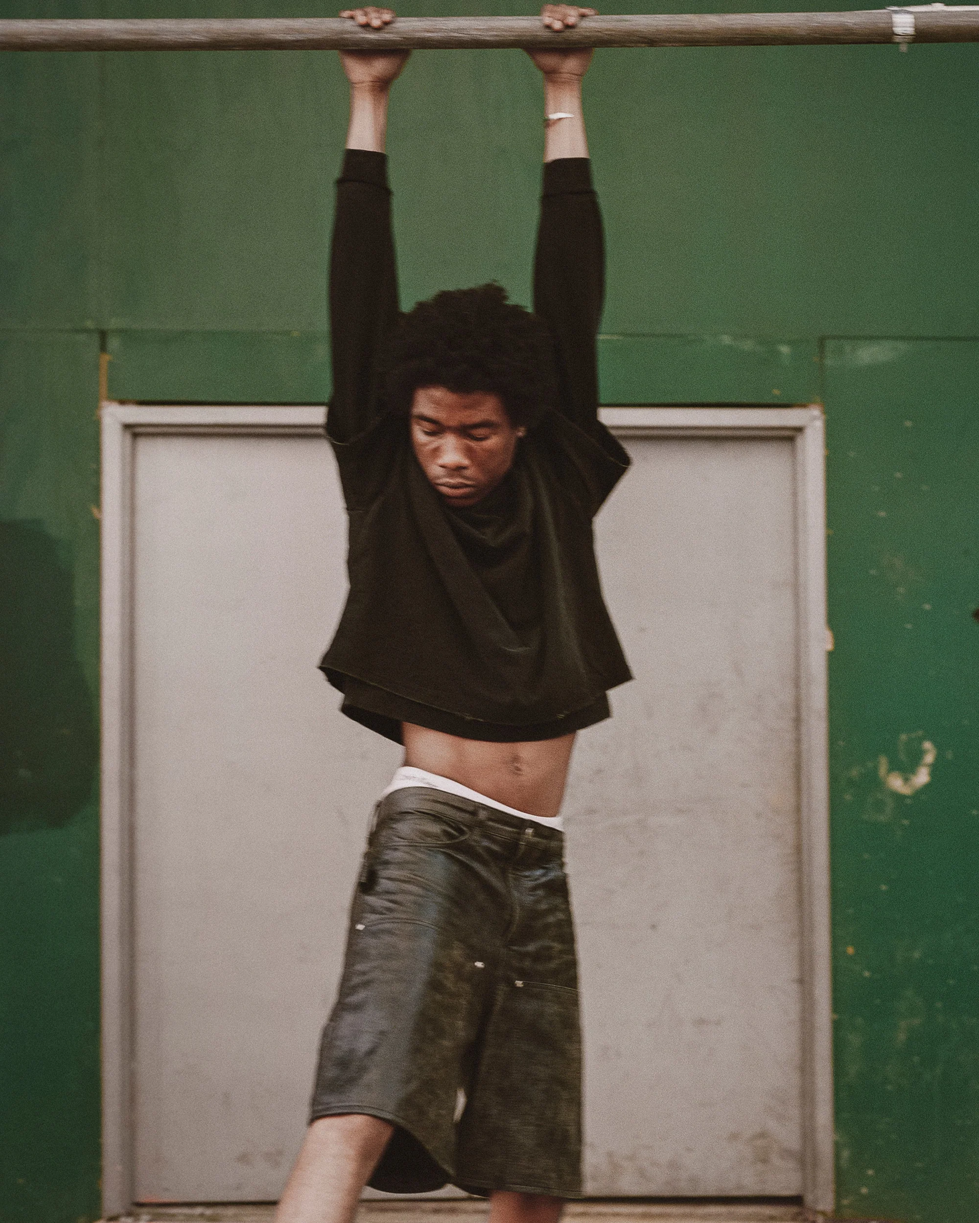Distressed Genuine Leather Carpenter Shorts - Image 14