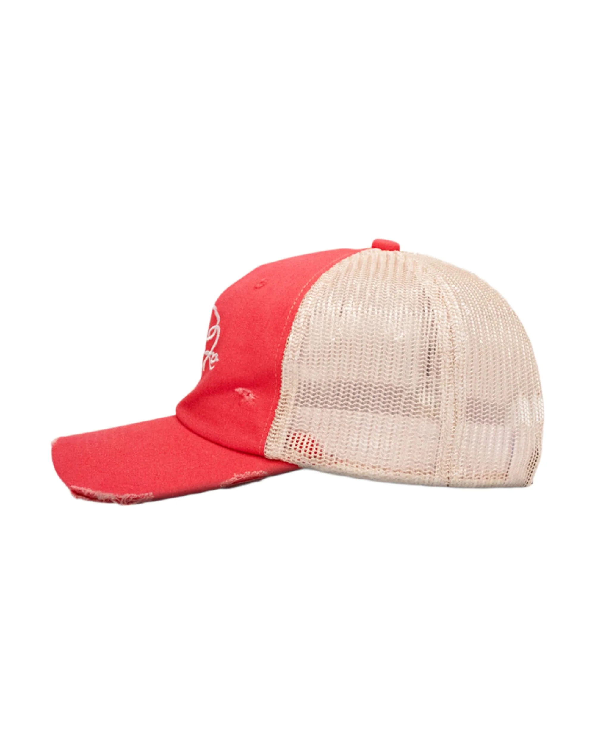 DISTRESSED TRUCKER HAT - RED - Image 2