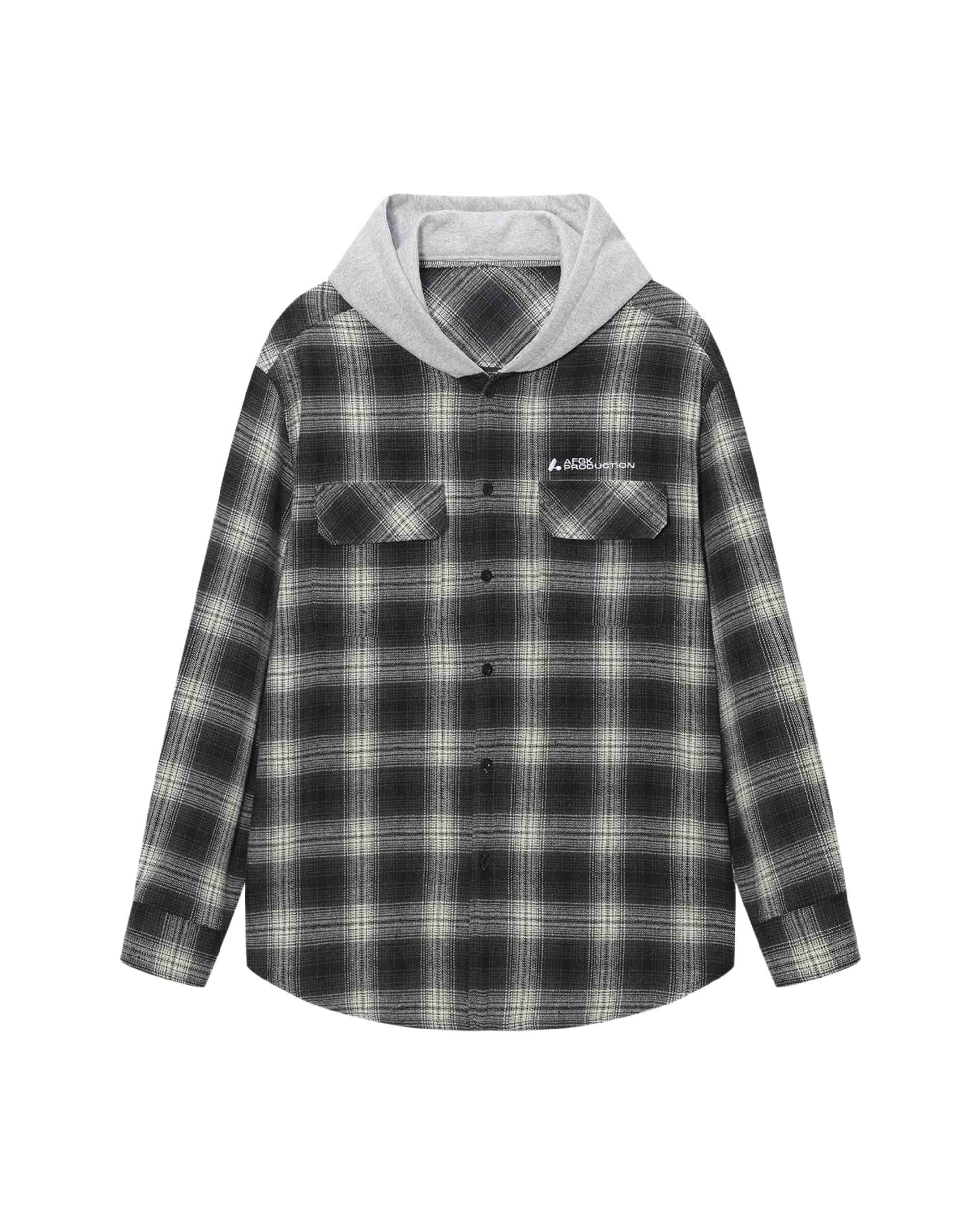 (AFGK) Hooded Check Shirt