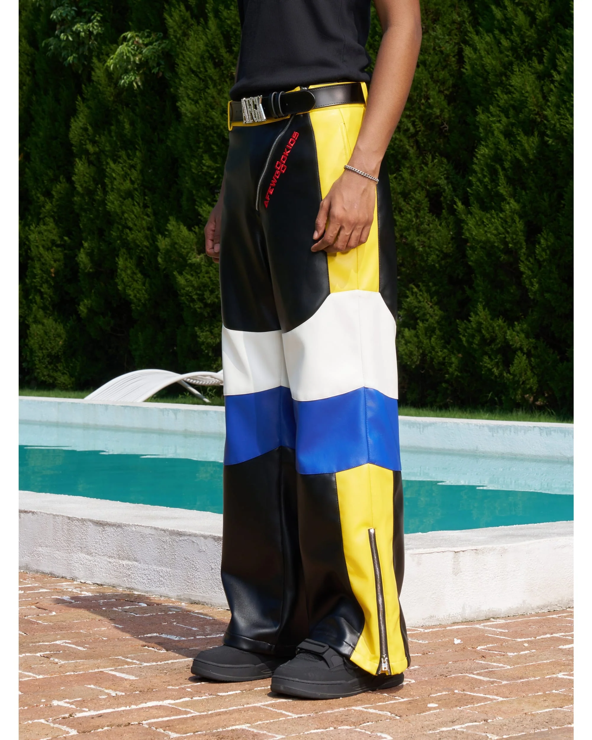 (AFGK) Leather panel trousers - Image 4