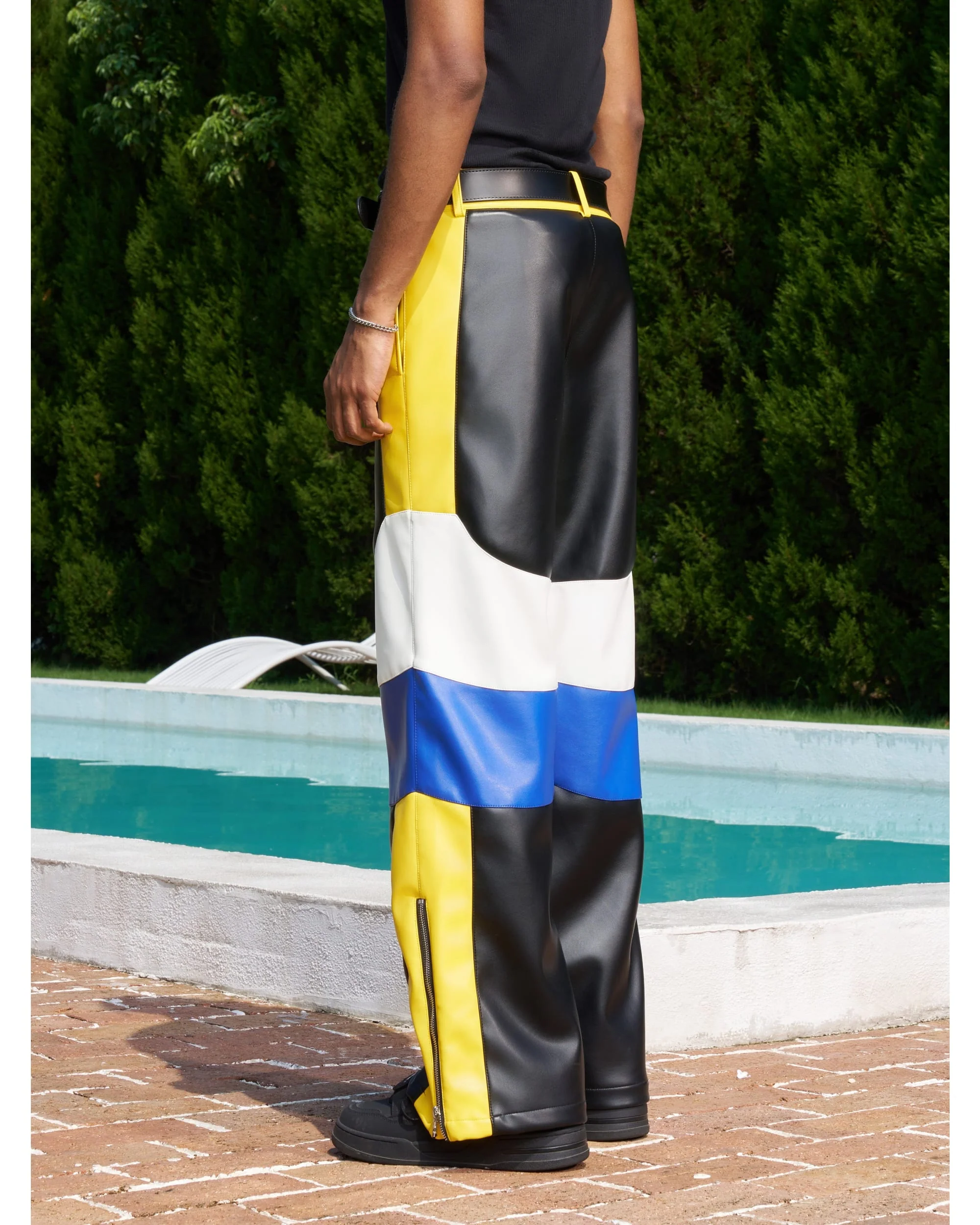 (AFGK) Leather panel trousers - Image 6