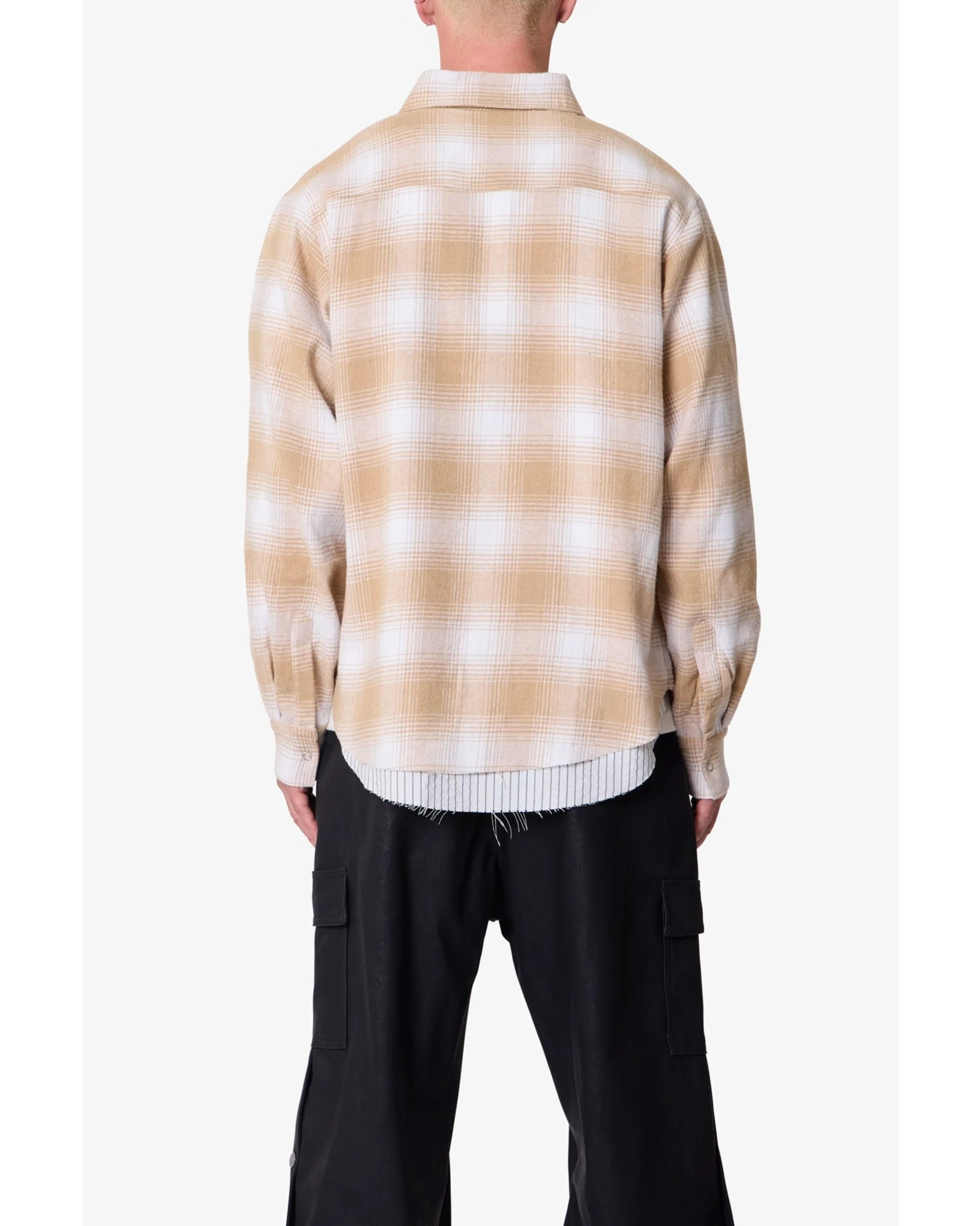 Double Layered Vintage Shirt - Tan - Image 3