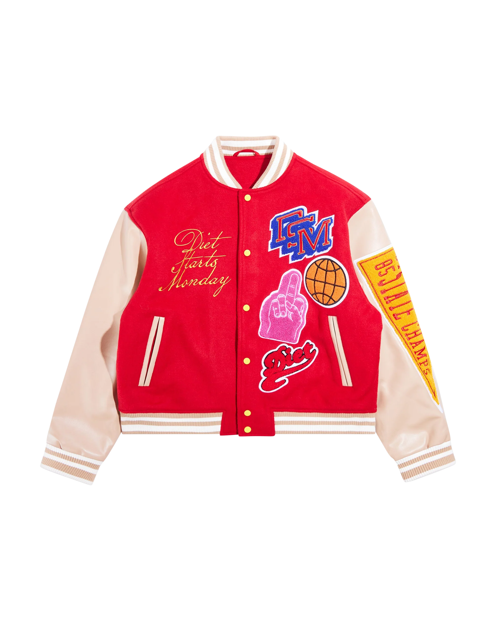 DSM Varsity Jacket - Red/Tan