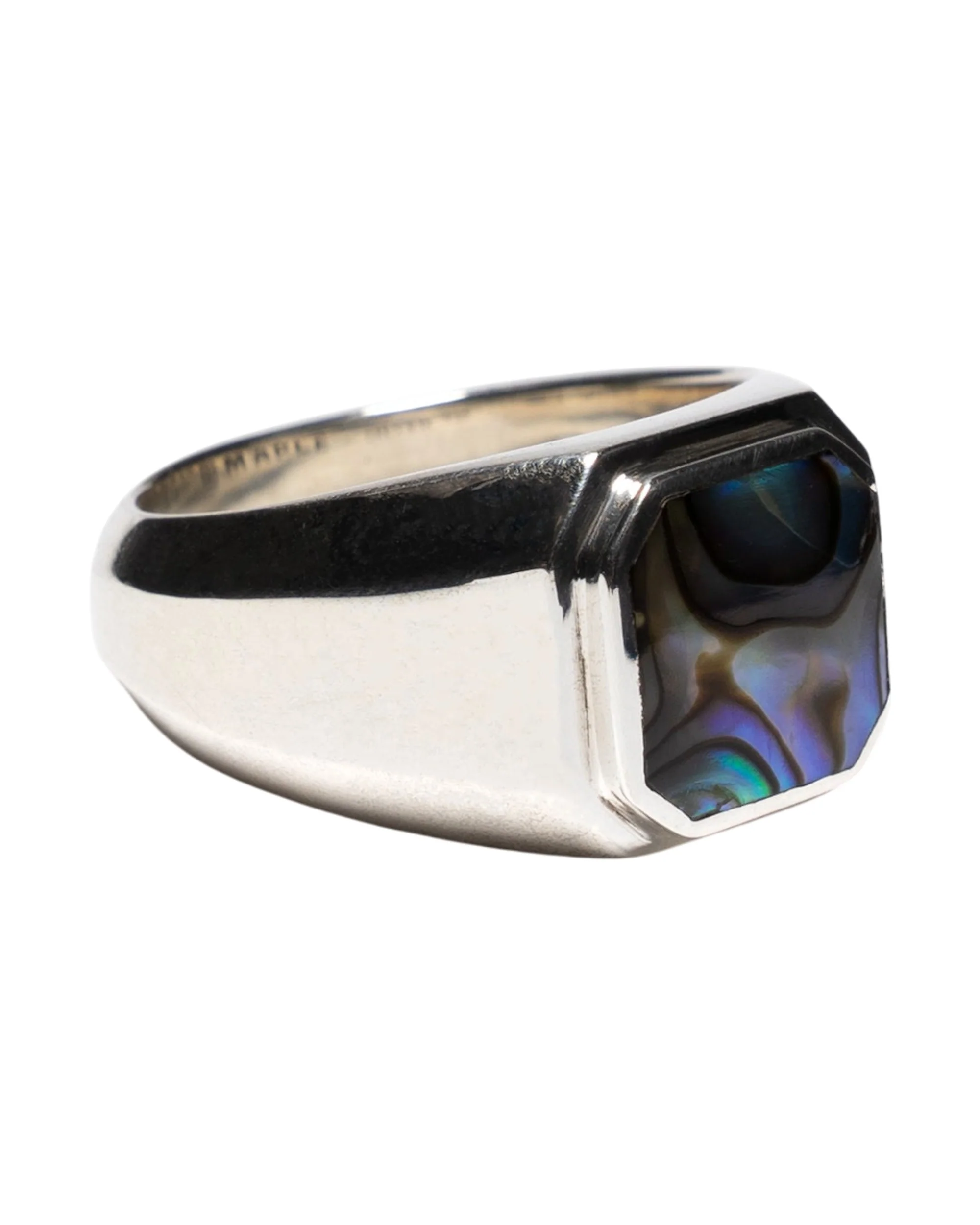 Duppy Signet Ring Silver/Abalone