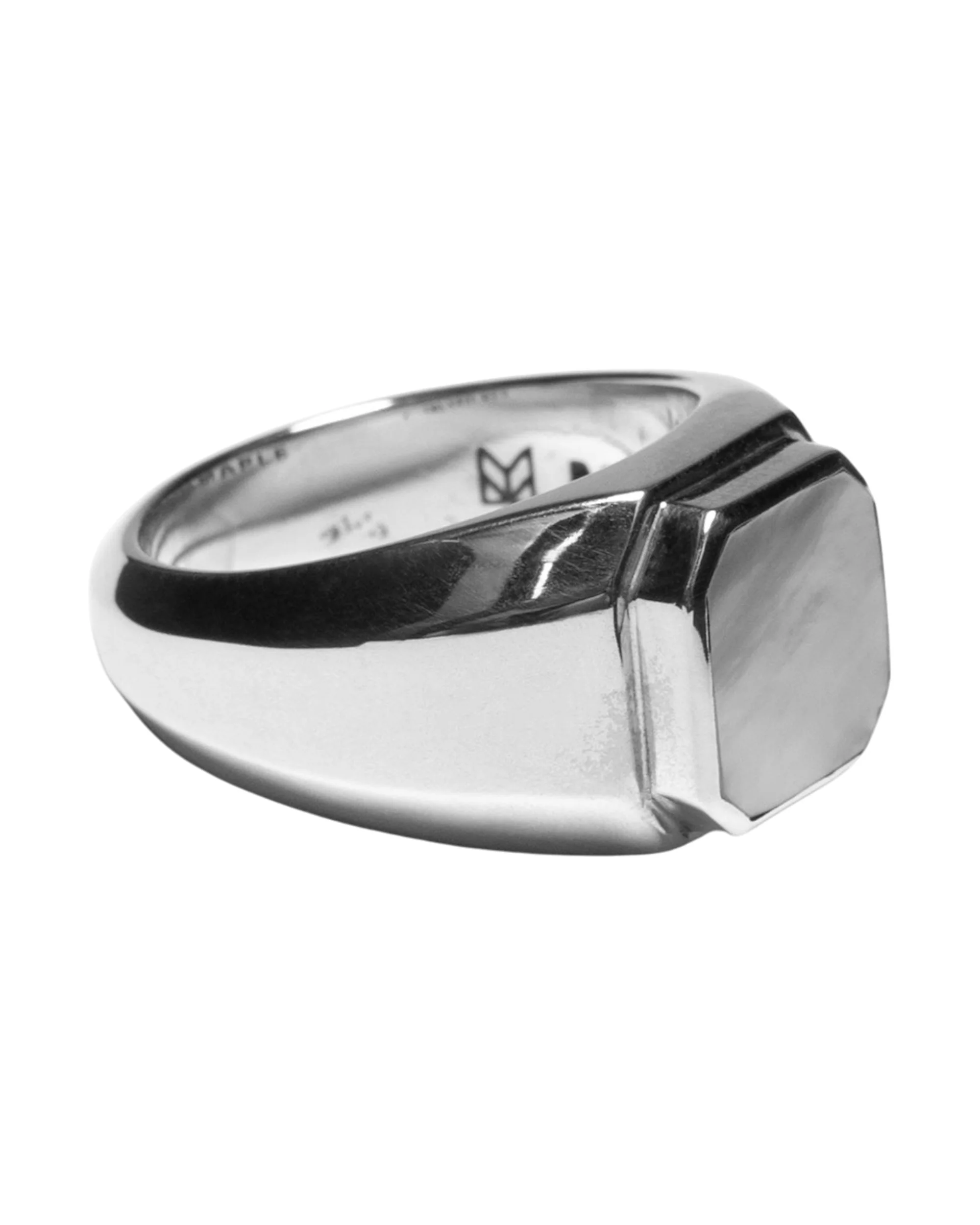 Duppy Signet Ring Silver/Mother of Pearl