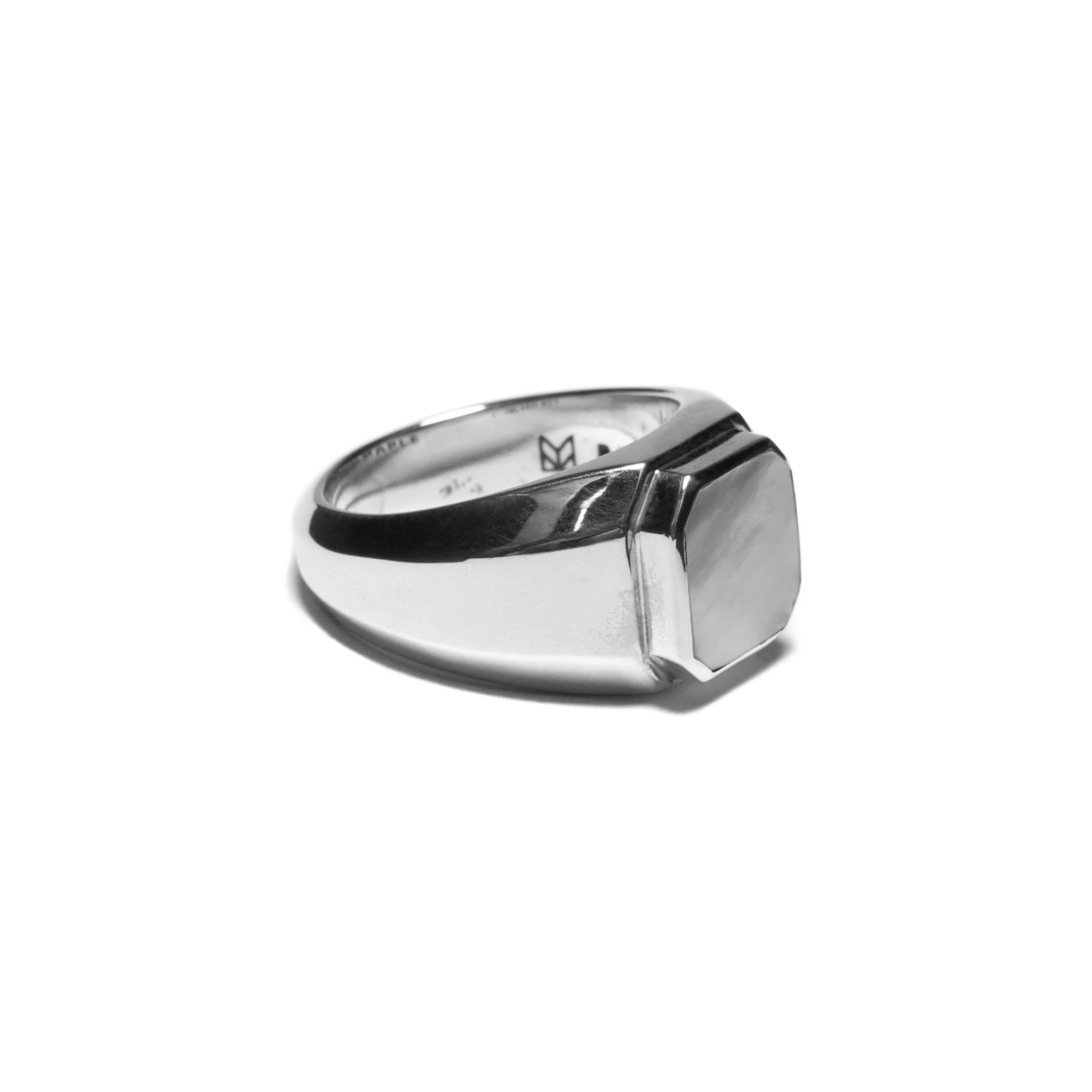 Duppy Signet Ring Silver/Mother of Pearl - Image 8