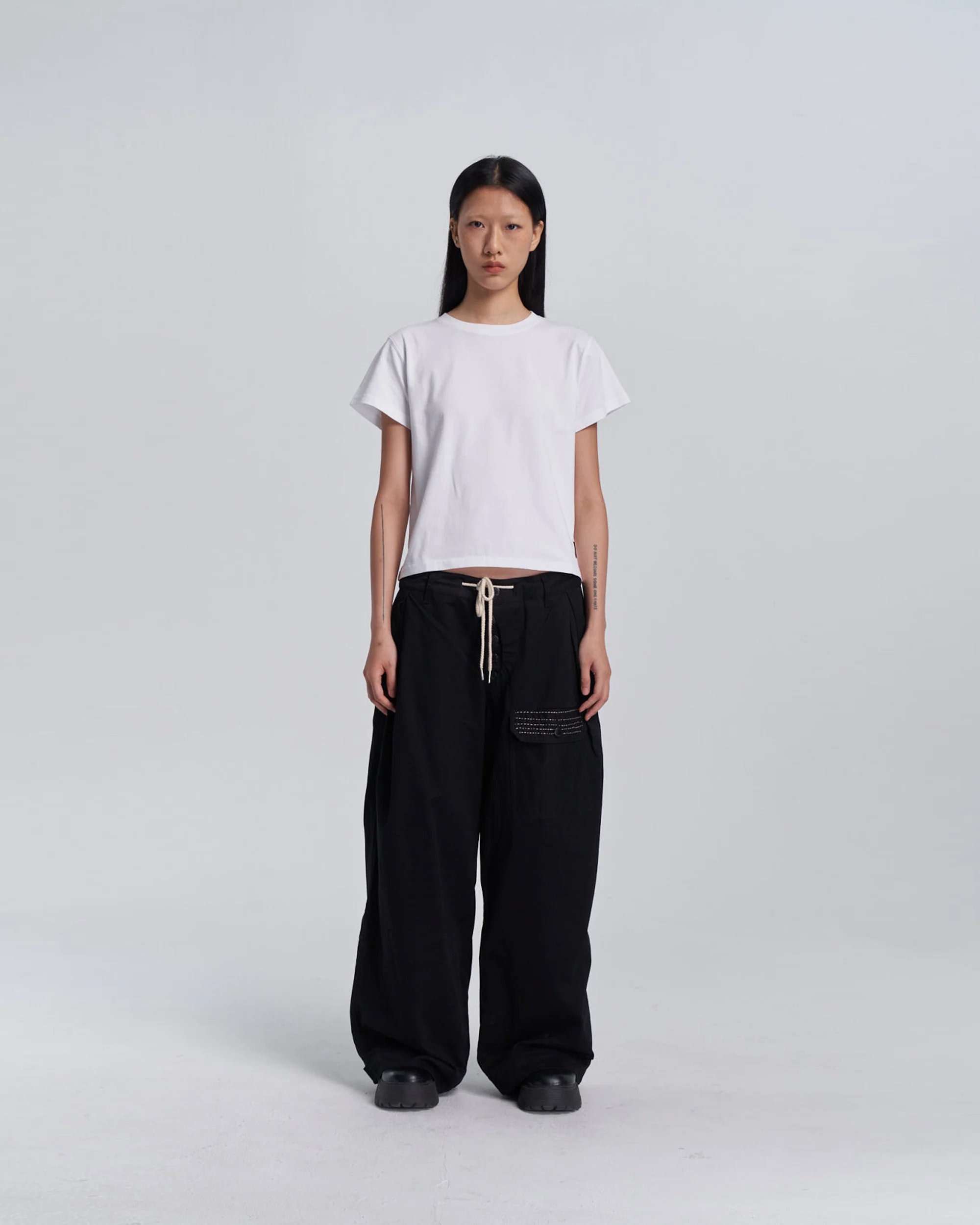 Embroidered Baby Tee - White - Image 4