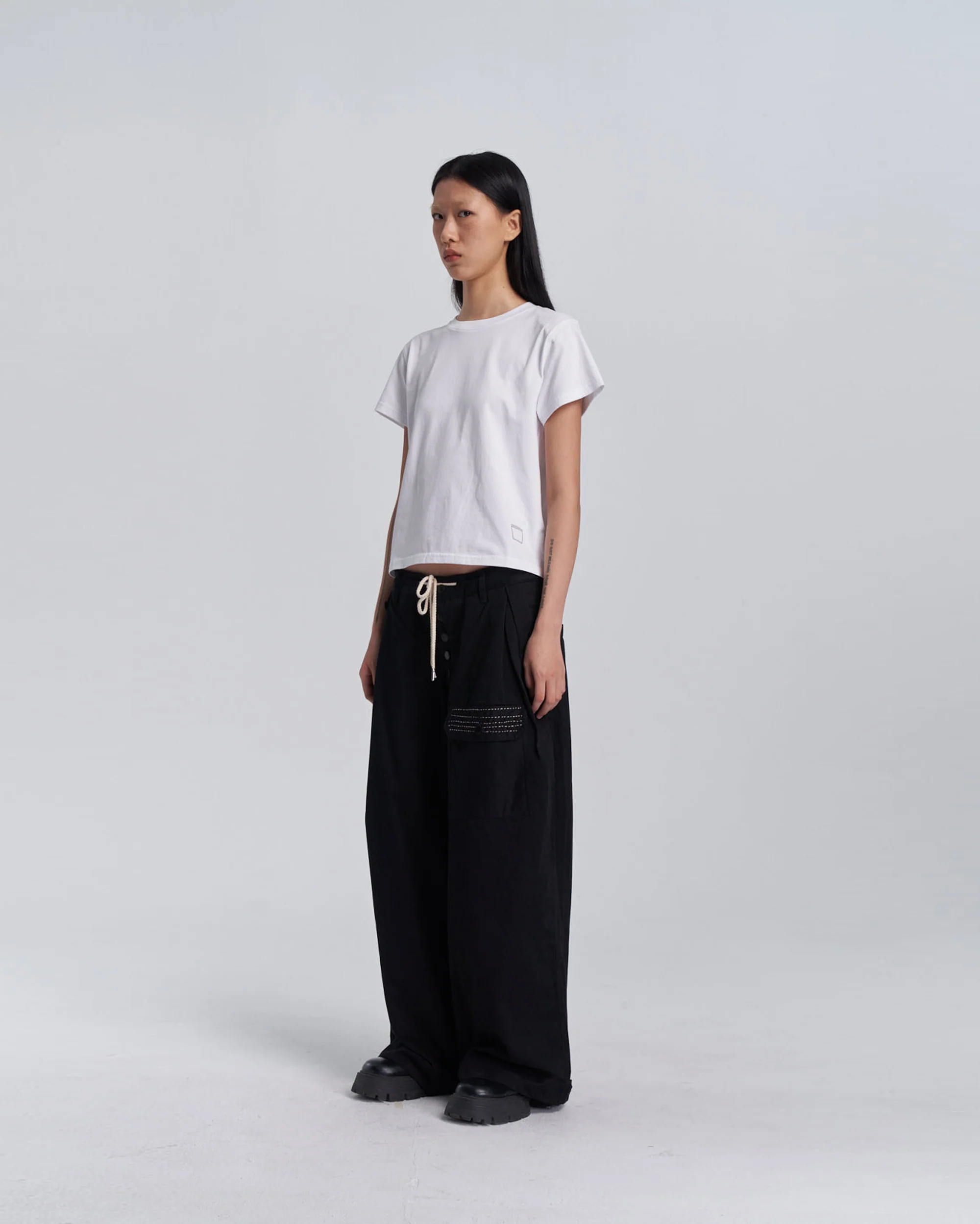 Embroidered Baby Tee - White - Image 7