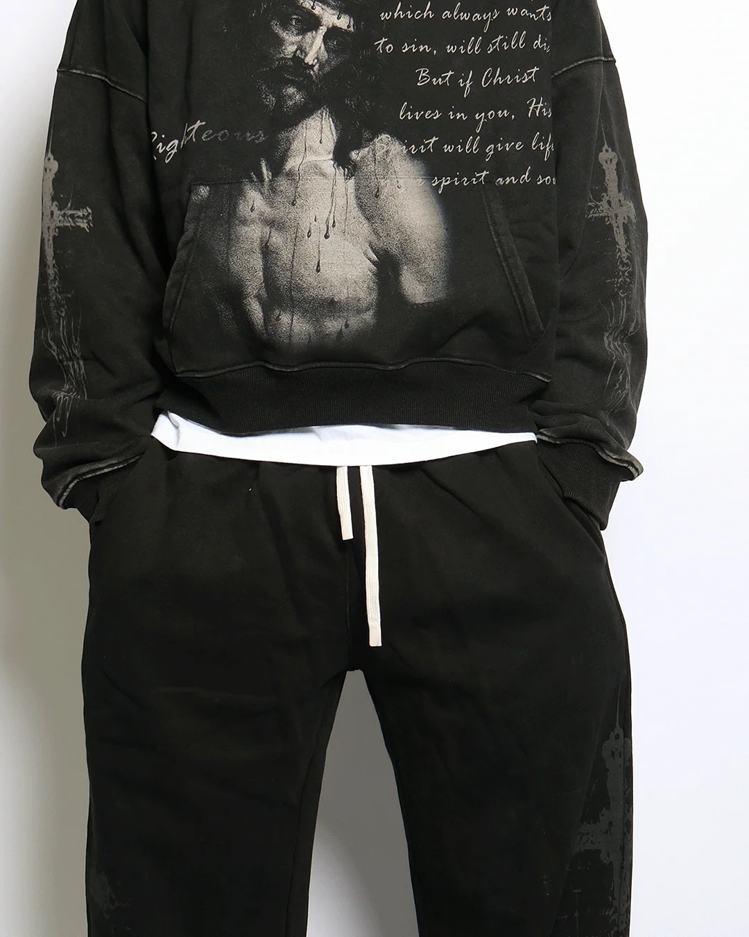 "Eternal" Washed Black Hoodie - Image 4
