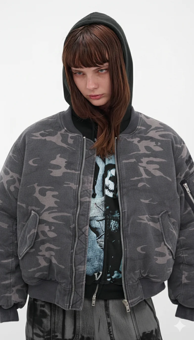 EVERYDAY BOMBER WASHED WOODLAND CAMO - Image 9