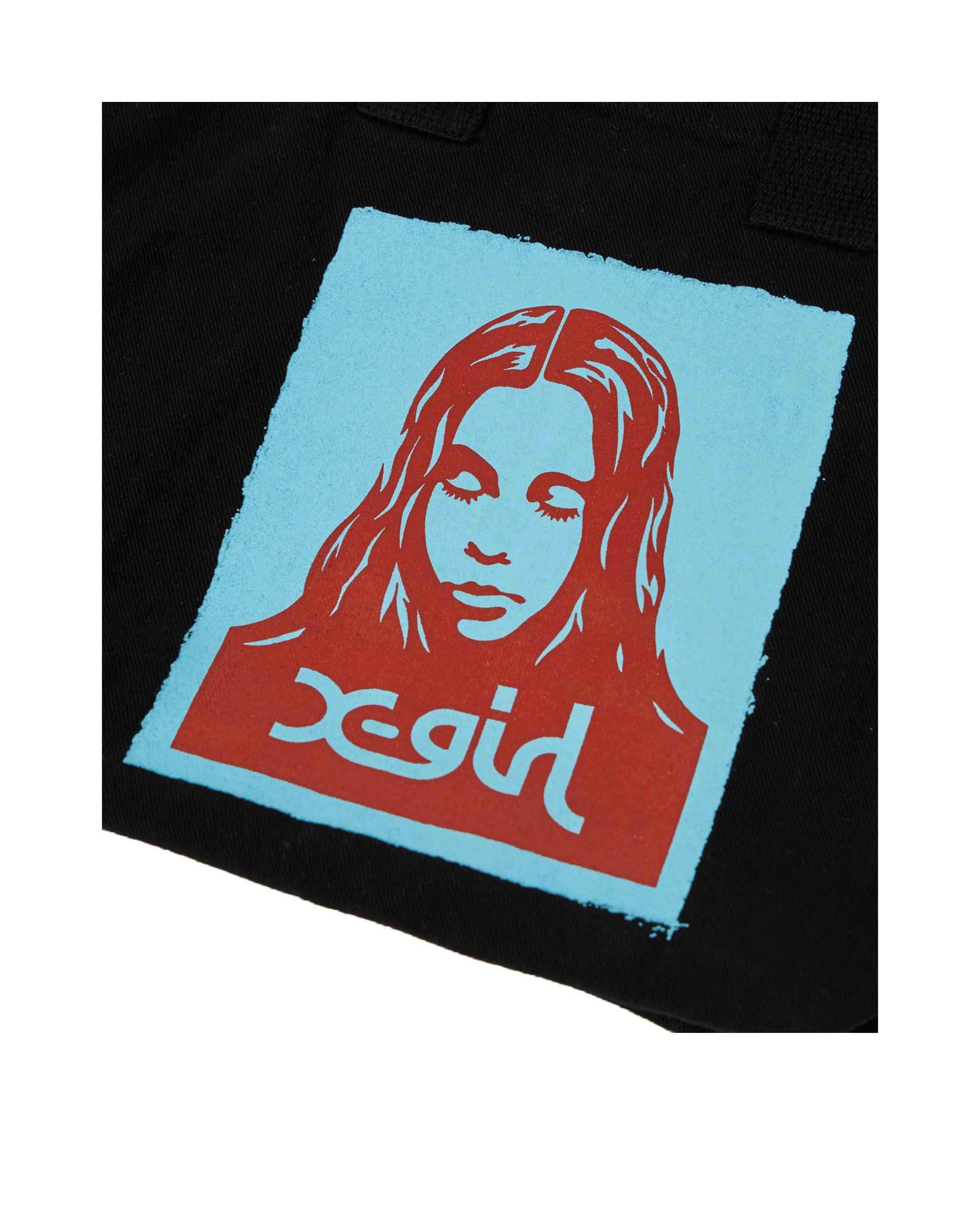 FACE POSTER WASHED DENIM TOTE BAG - Image 4