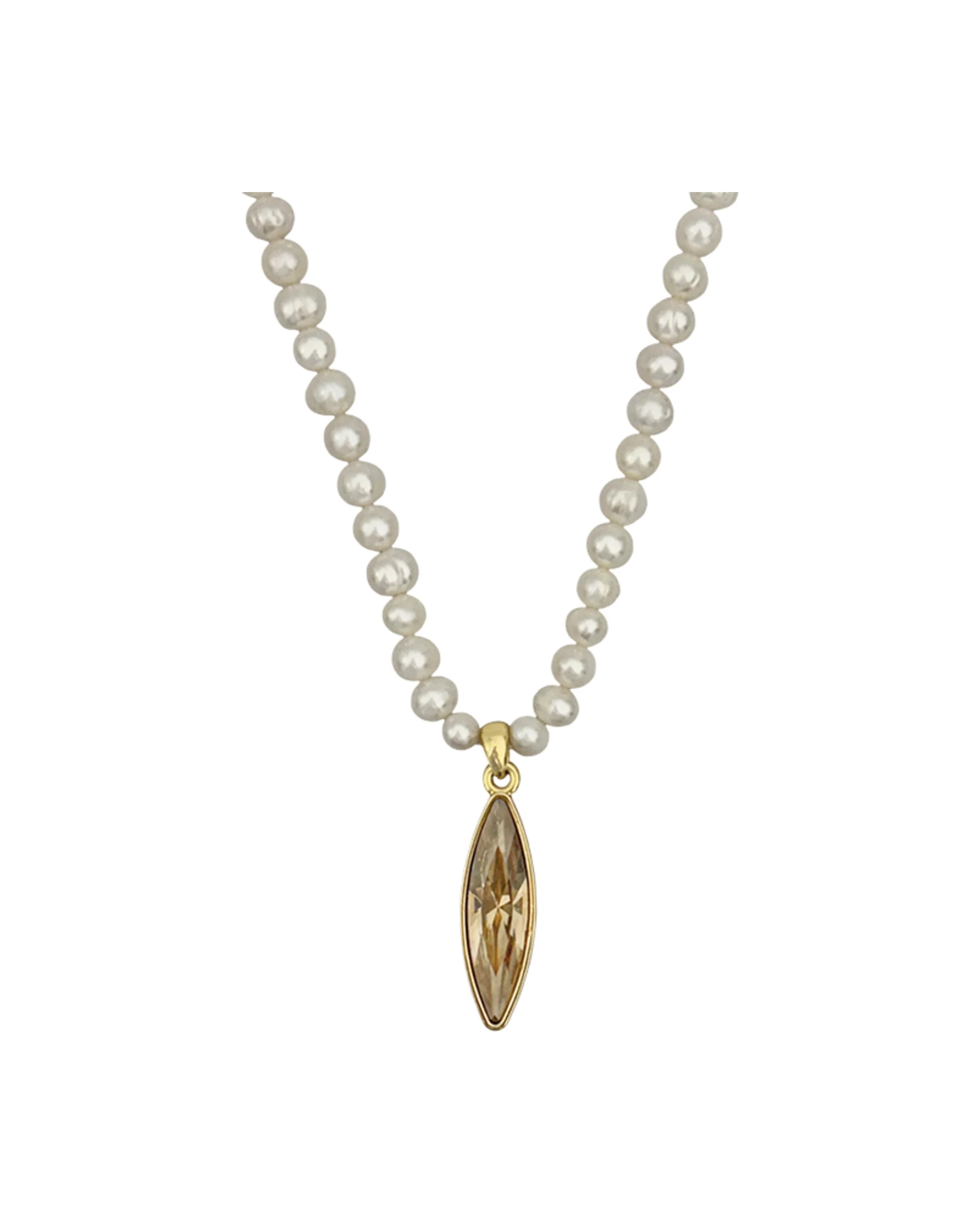 Feather Necklace -Pearl / Gold