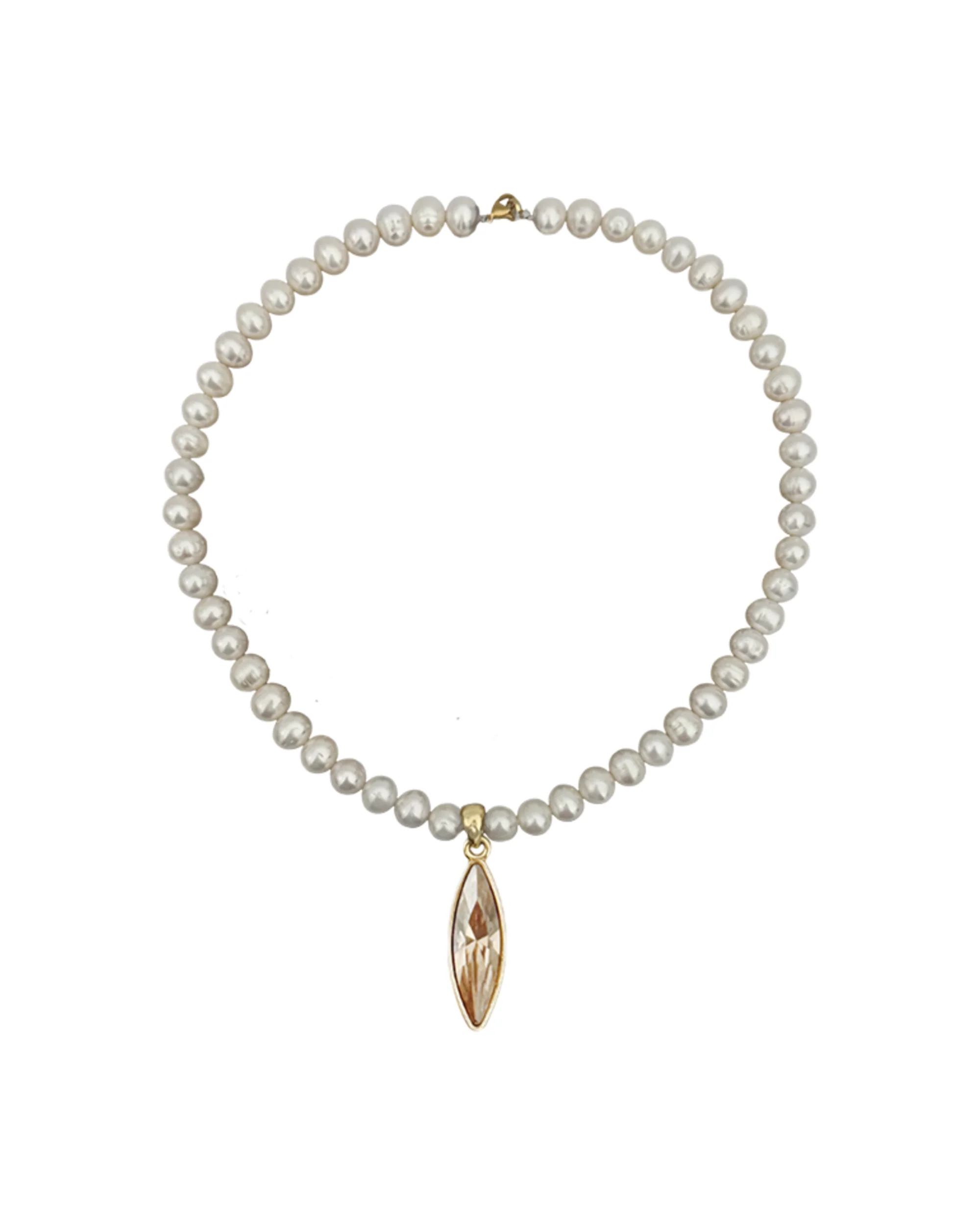 Feather Necklace -Pearl / Gold - Image 2