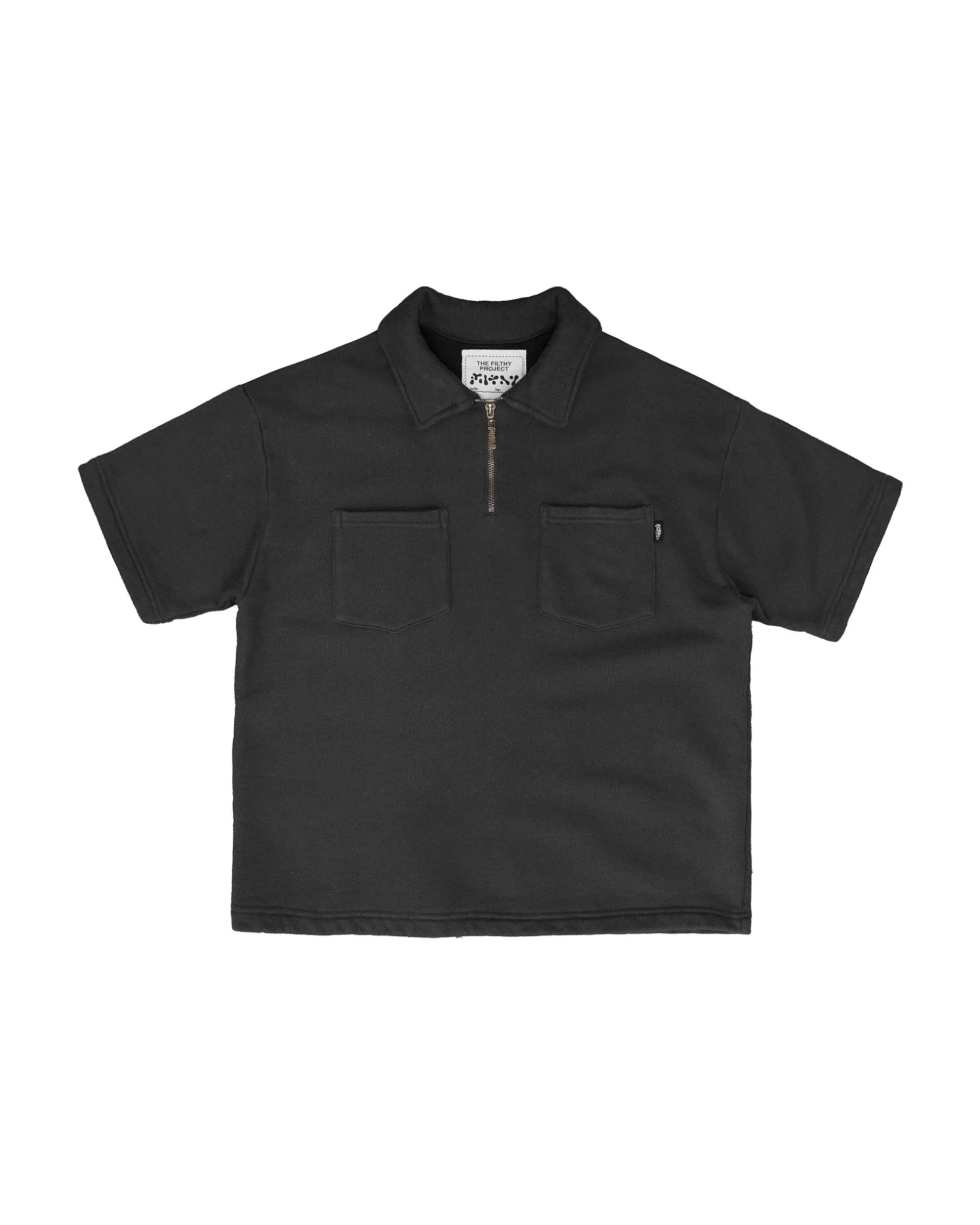 filthy french terry qtr-zip shirt (faded black)