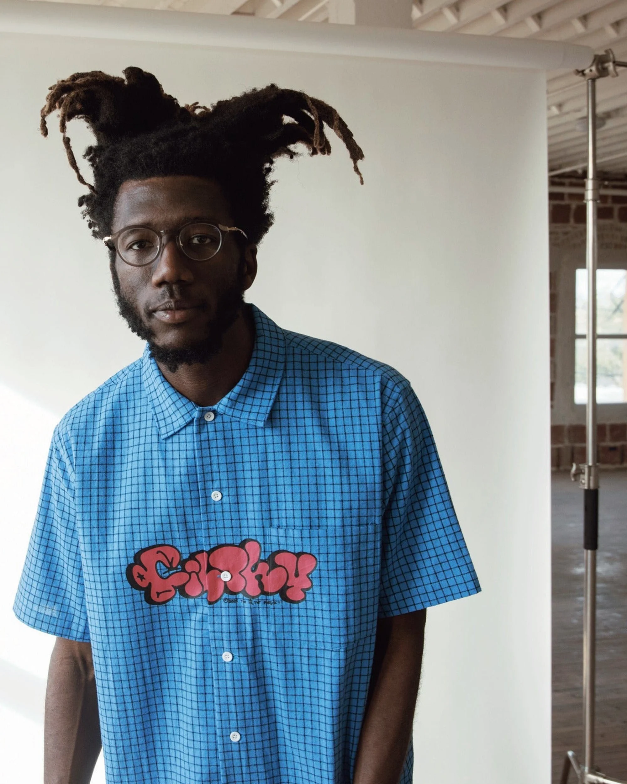 filthy graph button up shirt (blue) - Image 2