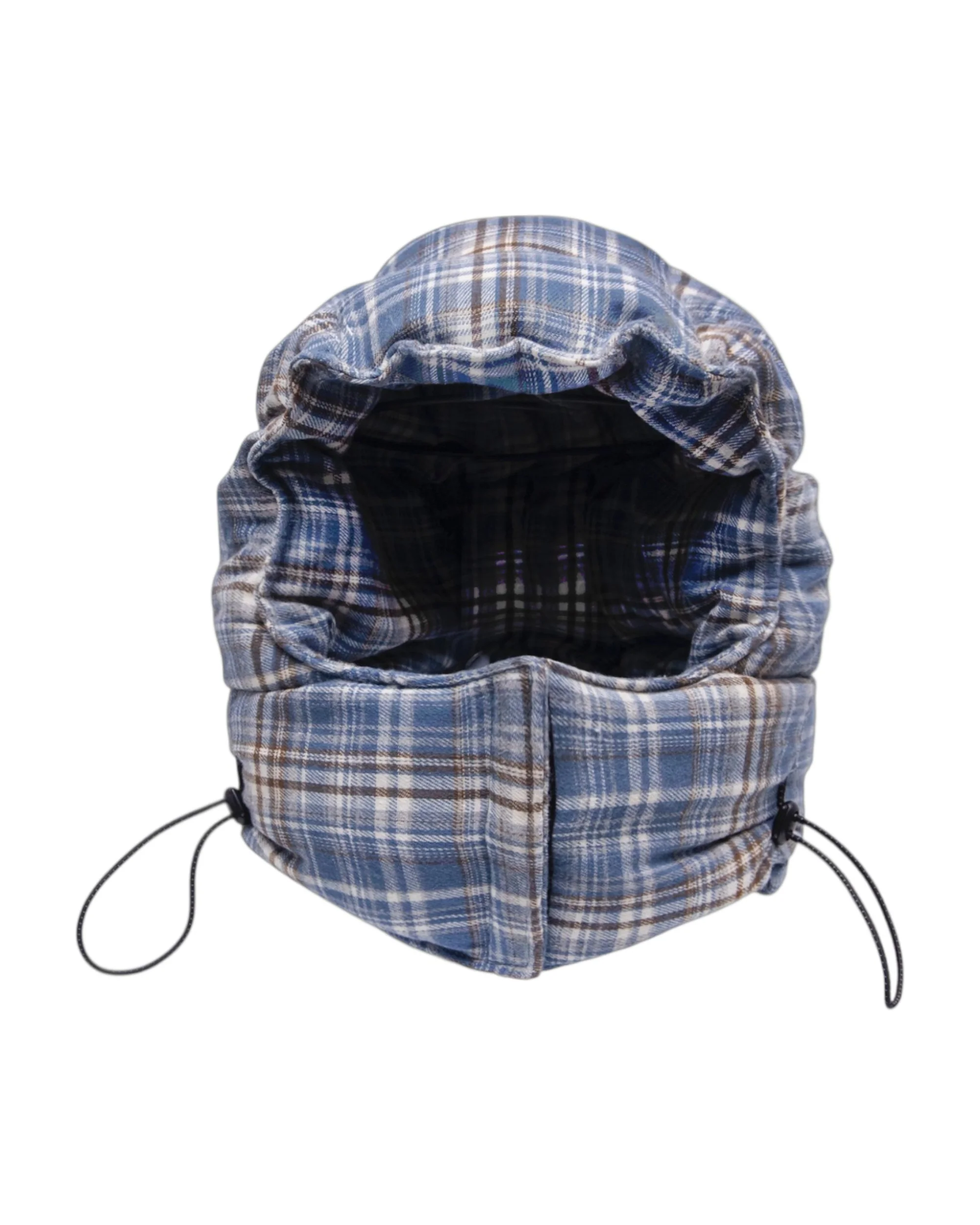 filthy plaid puffer hood (blue)