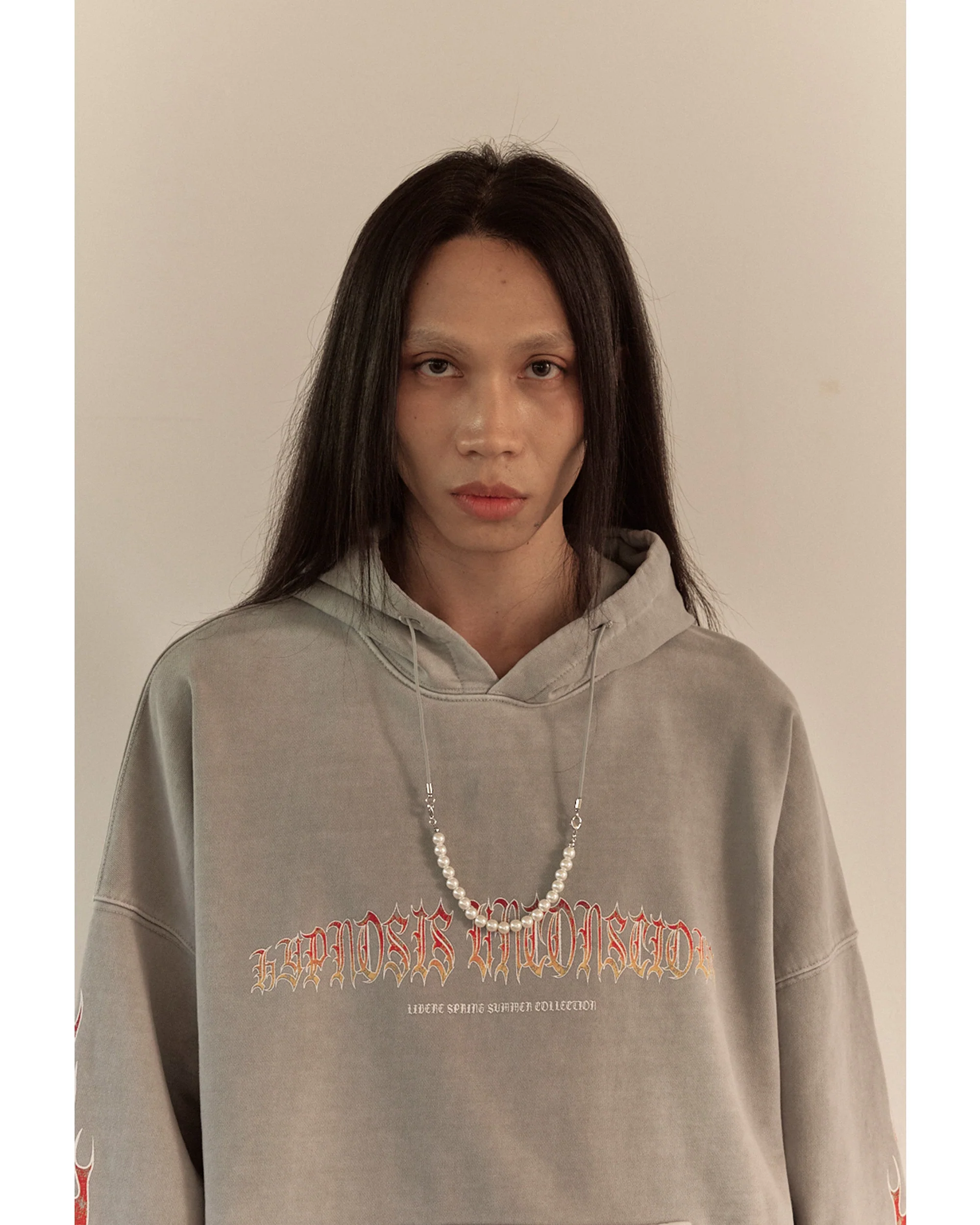 FLAME BEADS HOODIE / GRAY - Image 15