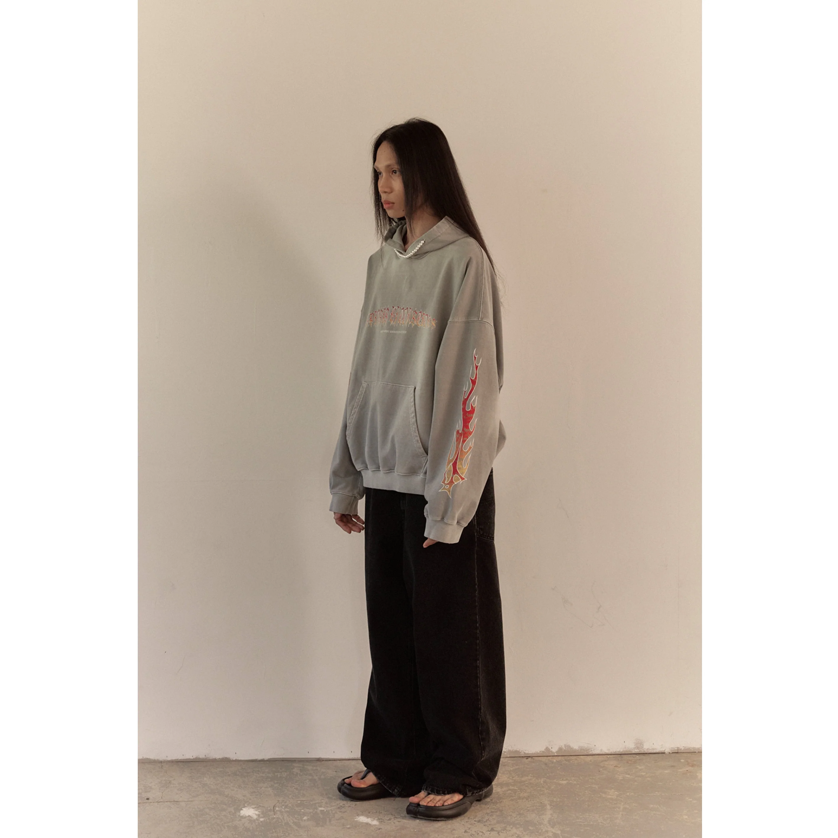 FLAME BEADS HOODIE / GRAY - Image 28