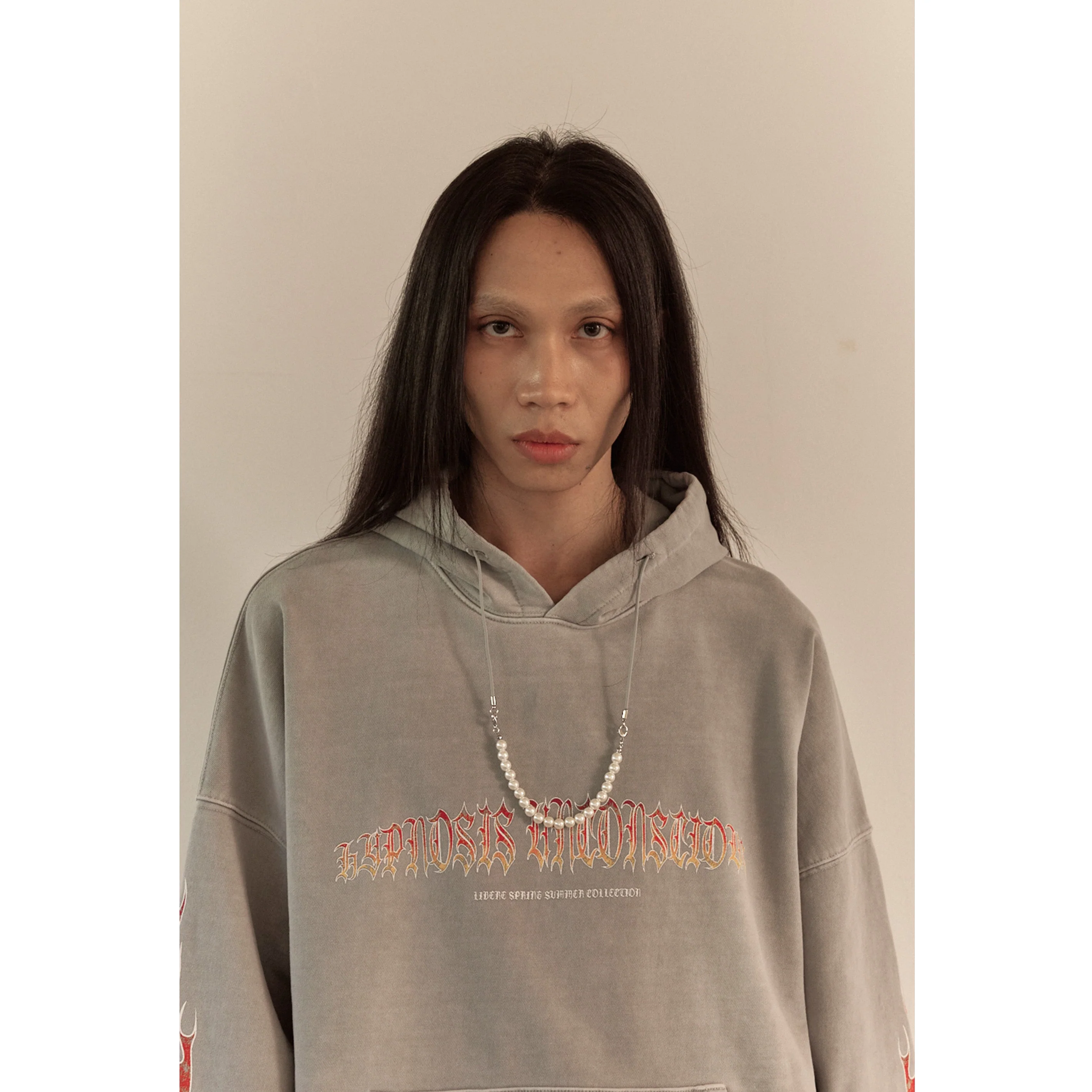 FLAME BEADS HOODIE / GRAY - Image 30