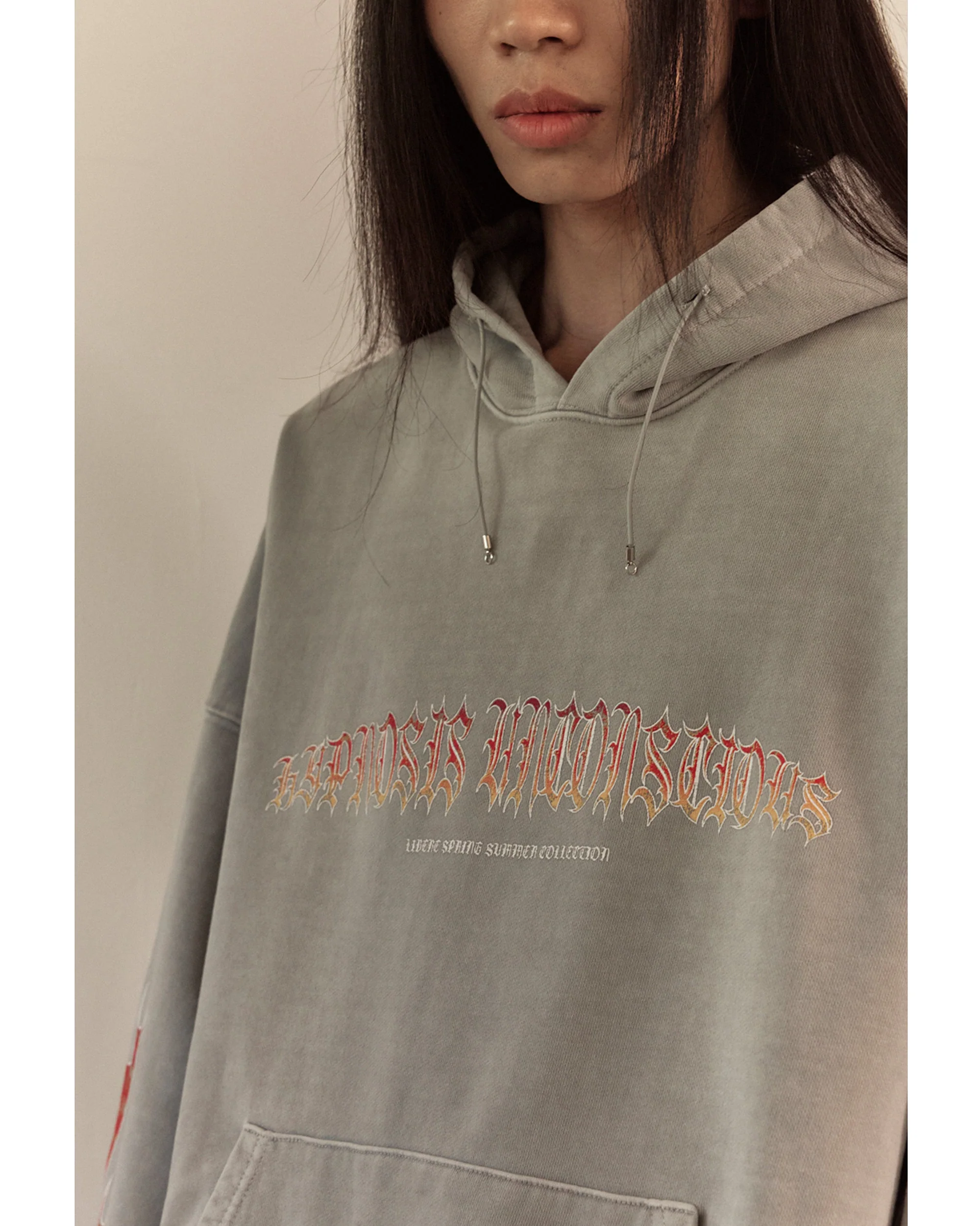 FLAME BEADS HOODIE / GRAY - Image 5