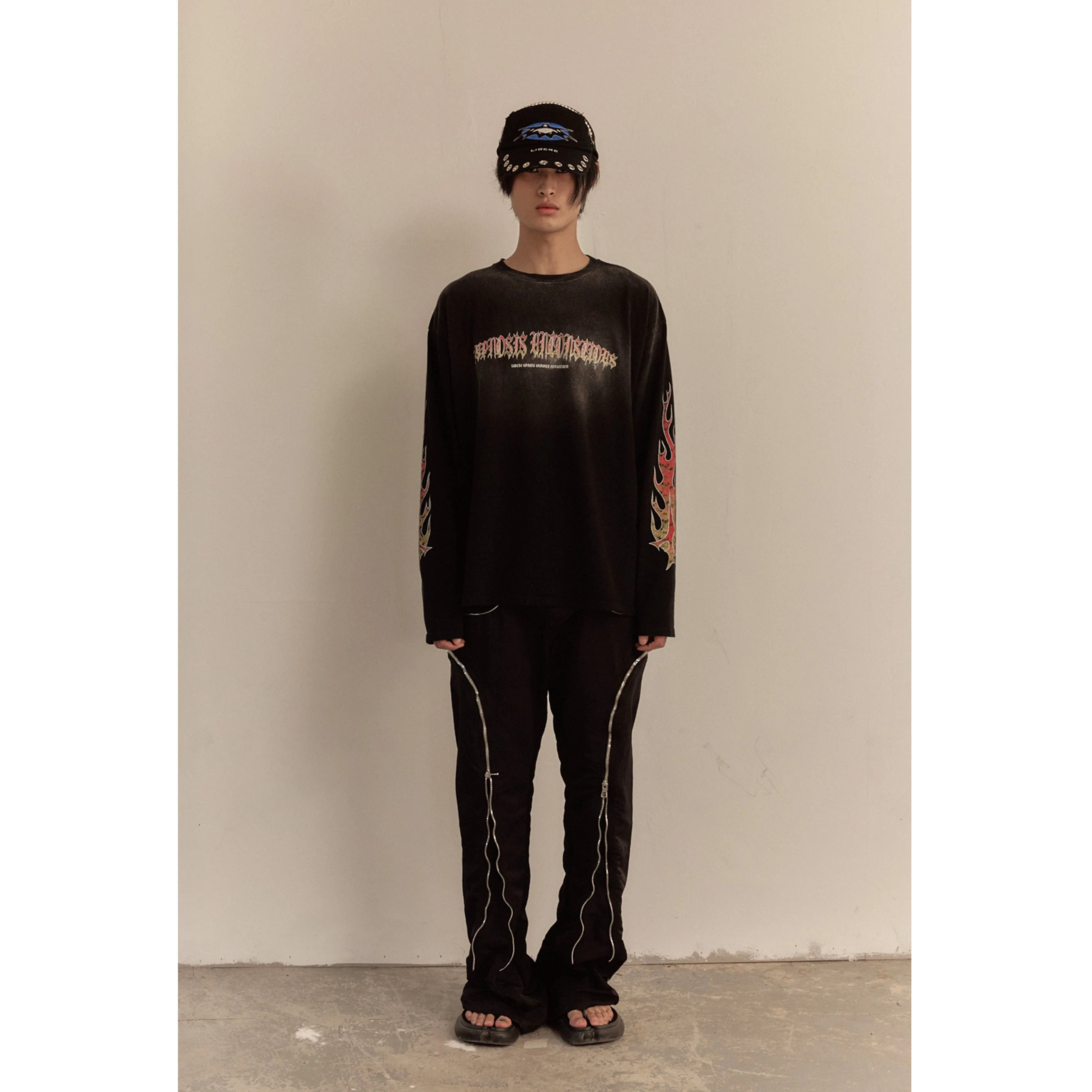 FLAME LONG SLEEVE TEE / BLACK - Image 38